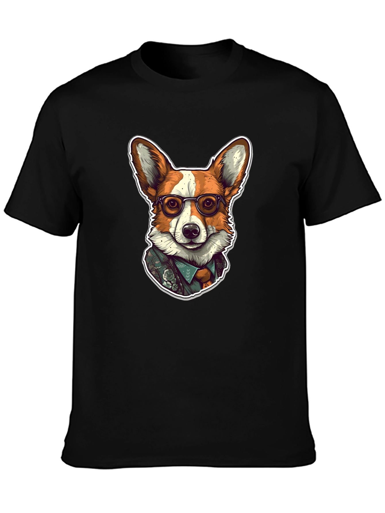 Hipster Corgi Graphic Tee - Unisex Soft Cotton Shirt