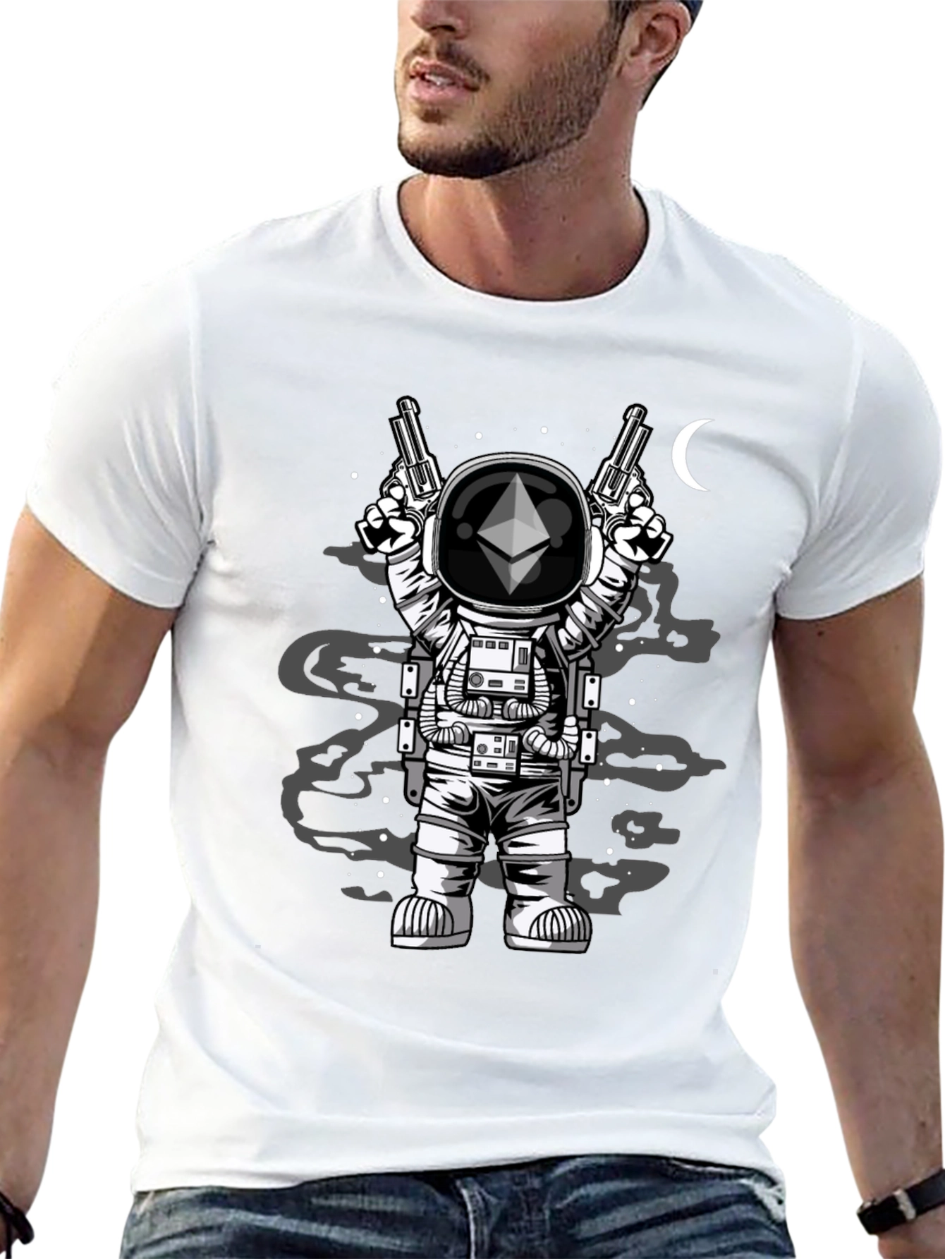 Ethereum Astronaut T-Shirt - Crypto Space Design