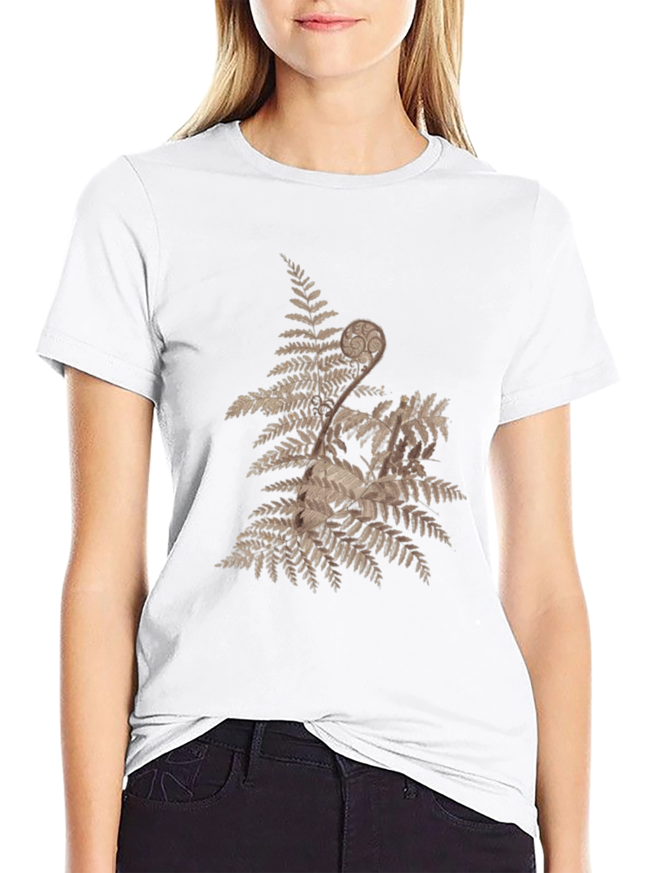 Nature Fern Graphic Tee - Mens Black T-Shirt