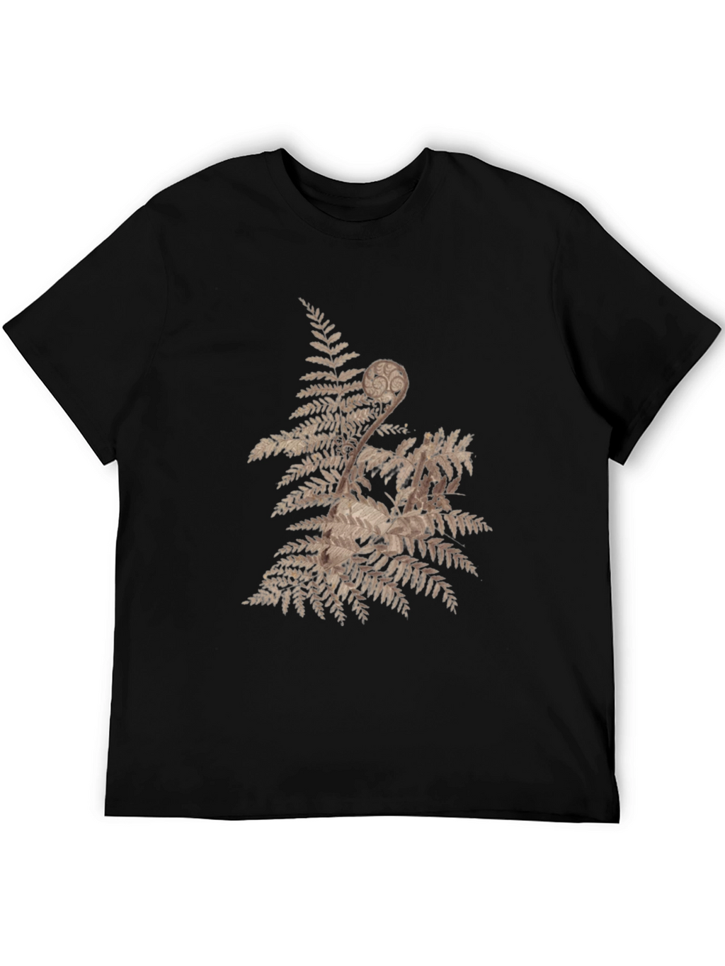 Nature Fern Graphic Tee - Mens Black T-Shirt