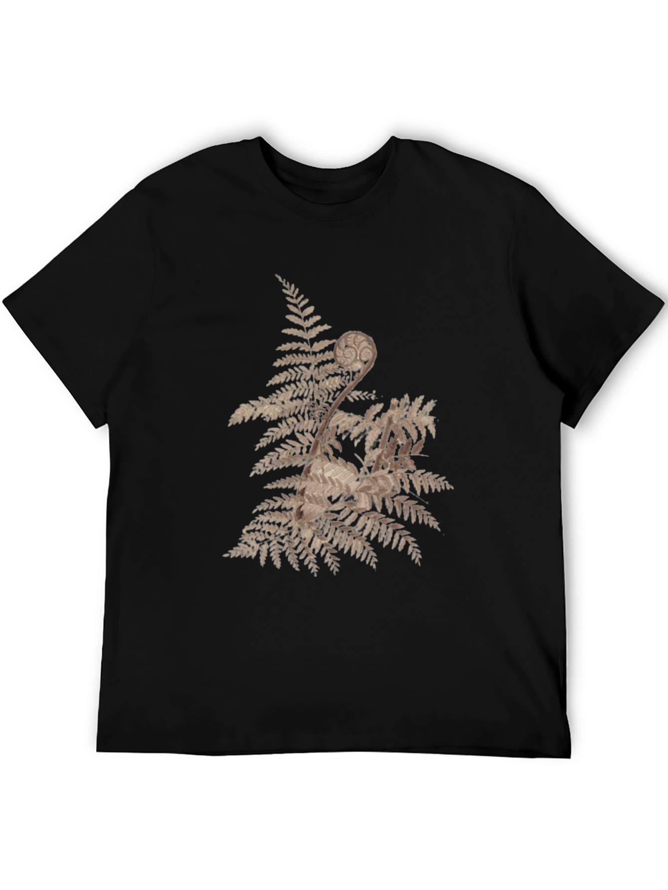 Nature Fern Graphic Tee - Mens Black T-Shirt