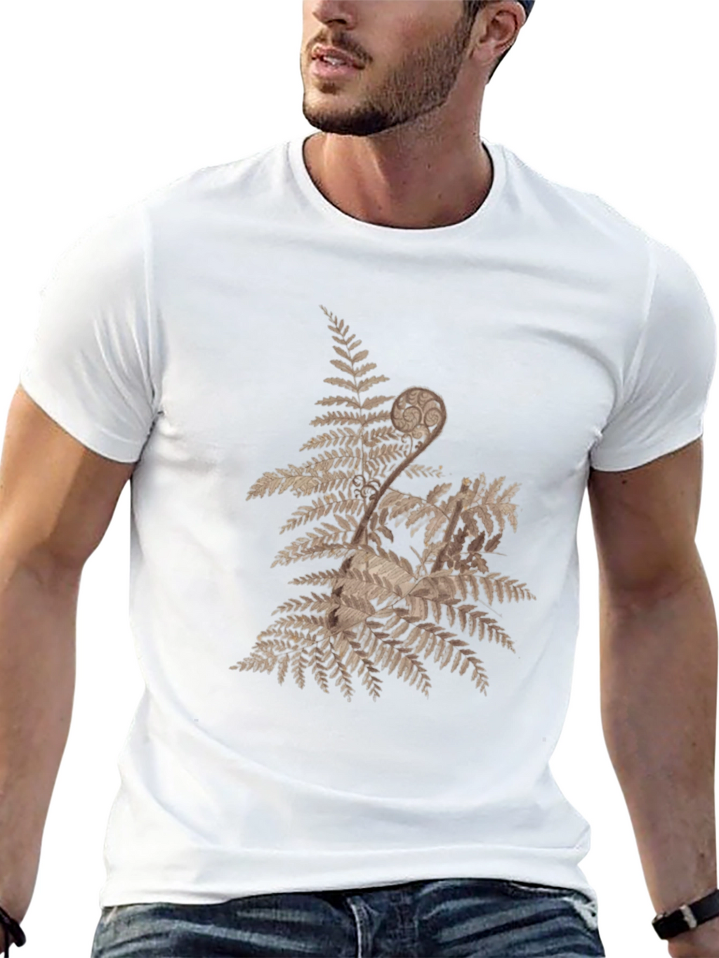Nature Fern Graphic Tee - Mens Black T-Shirt