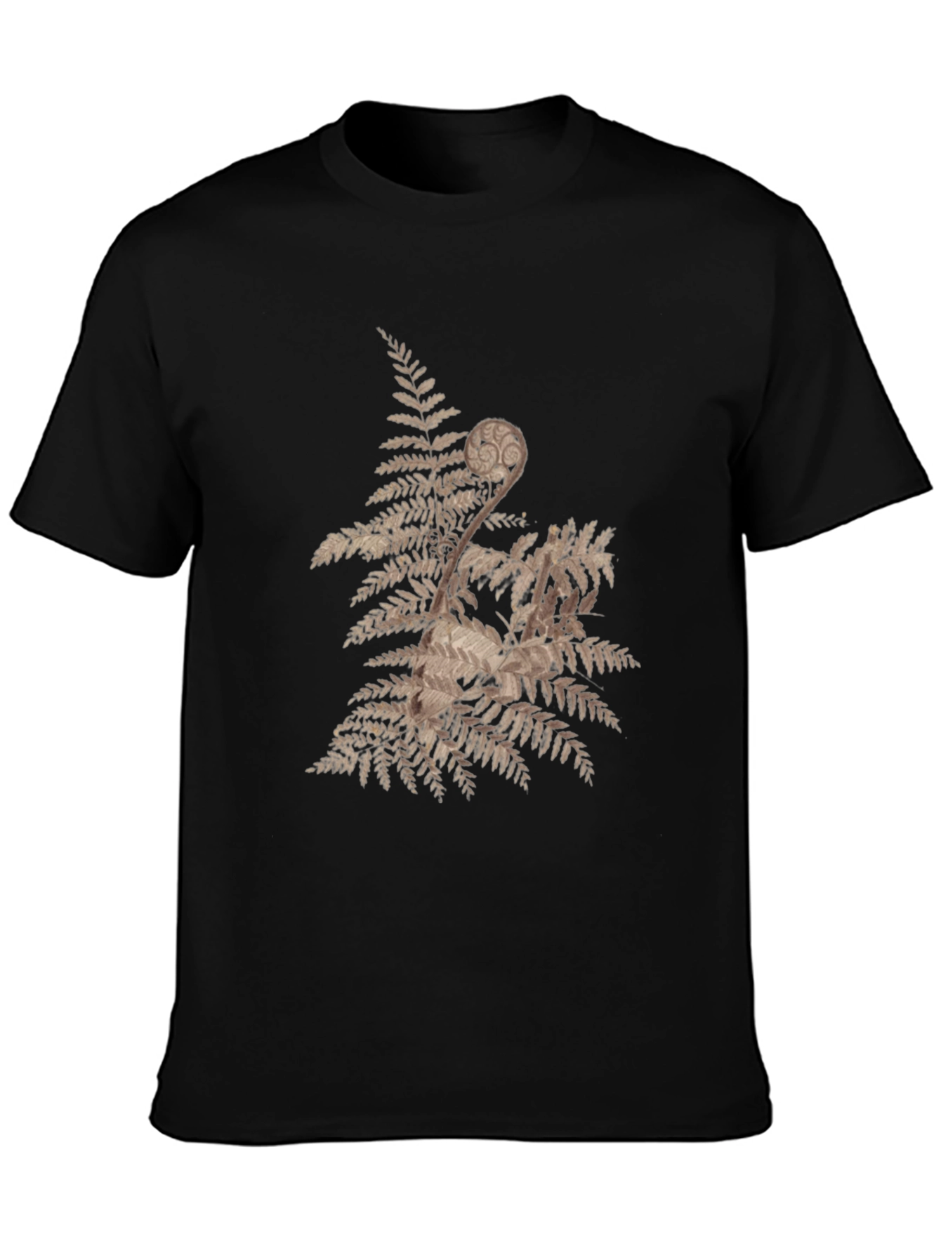 Nature Fern Graphic Tee - Mens Black T-Shirt