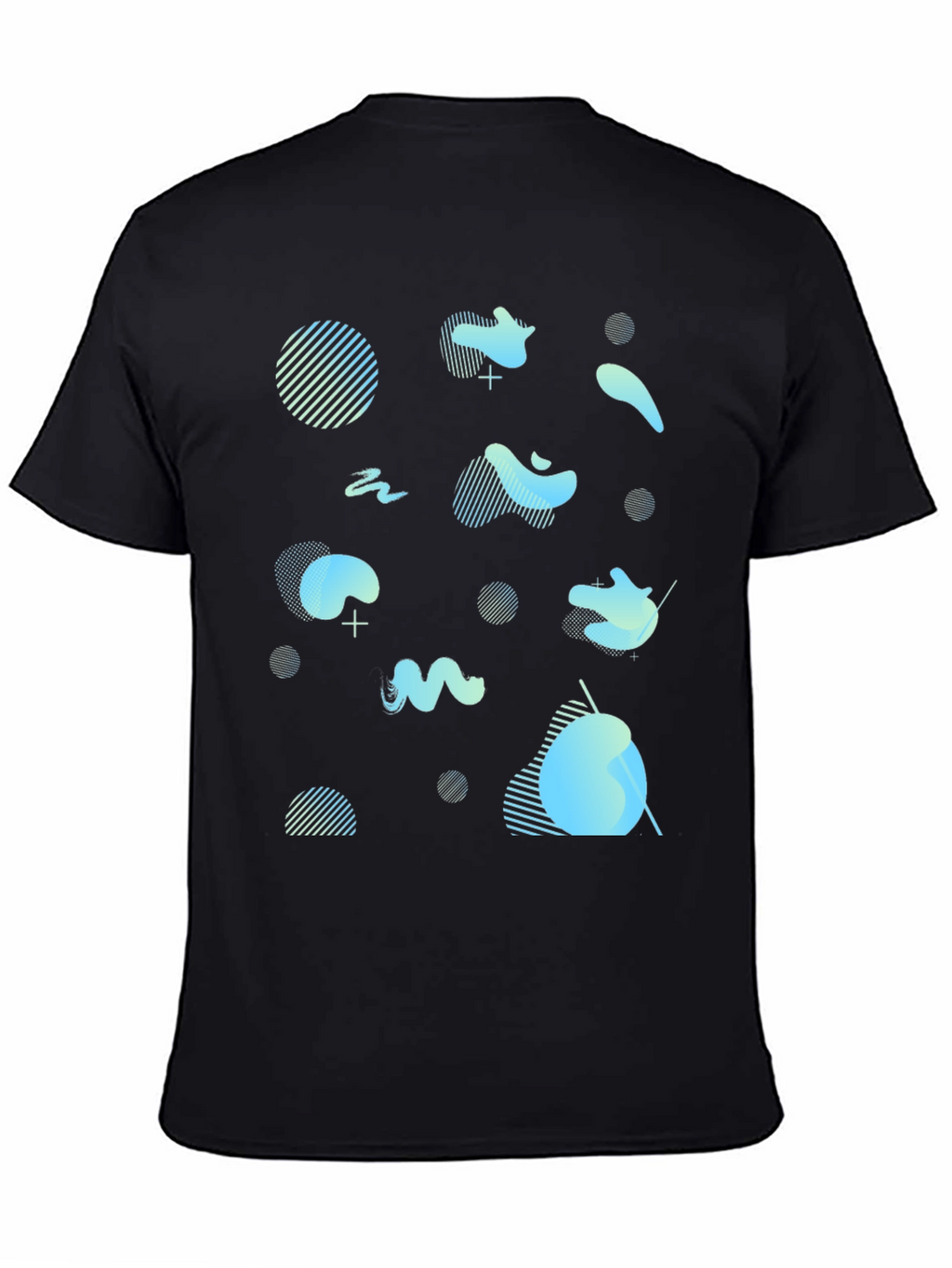 Abstract Print Black Crew Neck T-Shirt