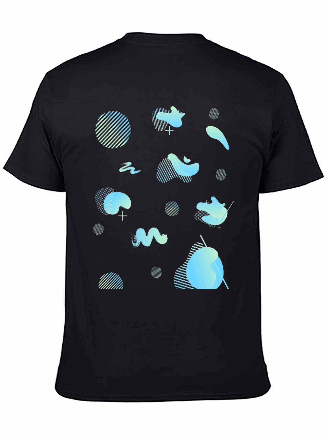 Abstract Print Black Crew Neck T-Shirt