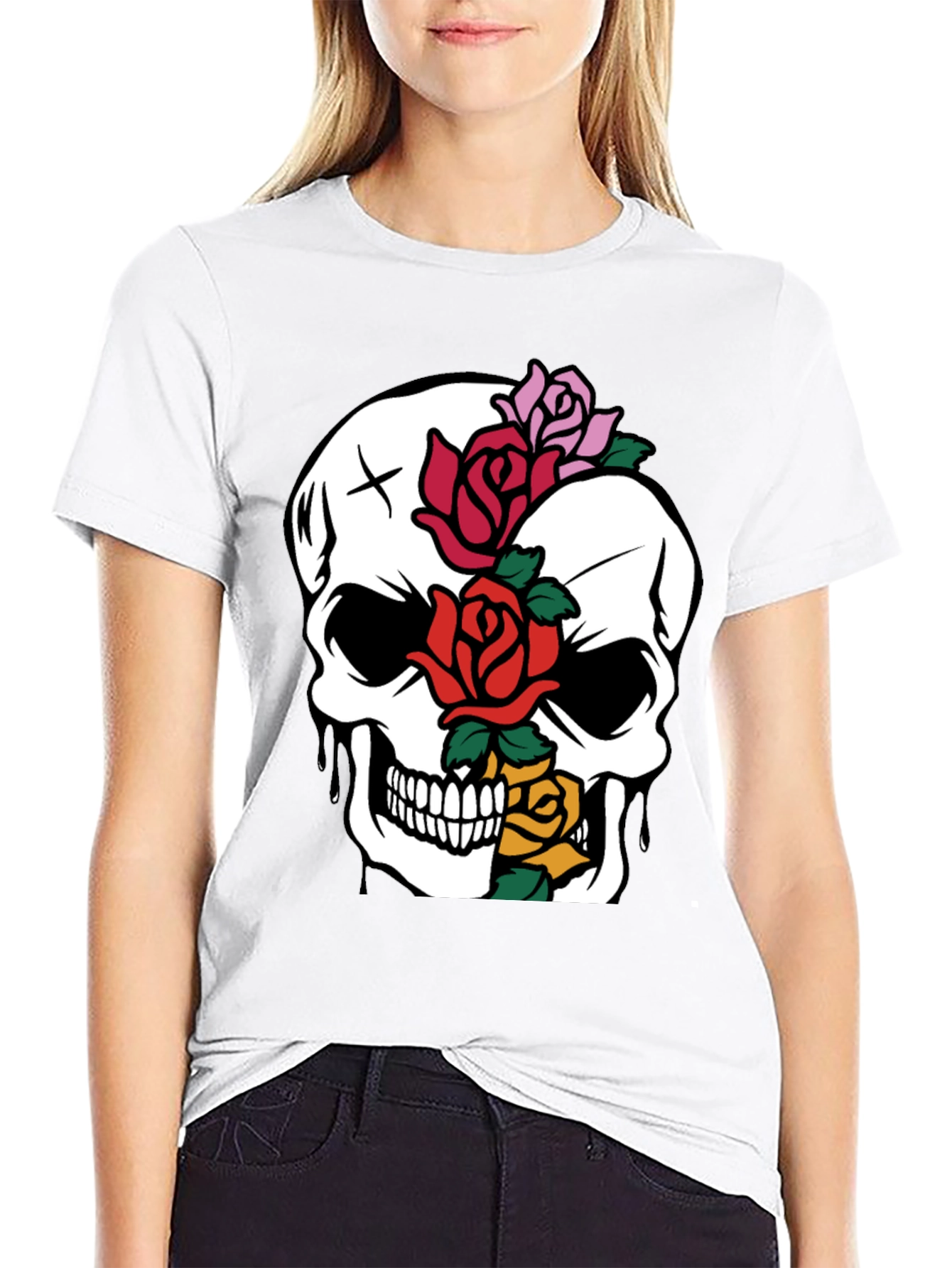Skull & Roses Graphic Tee - Unique Style