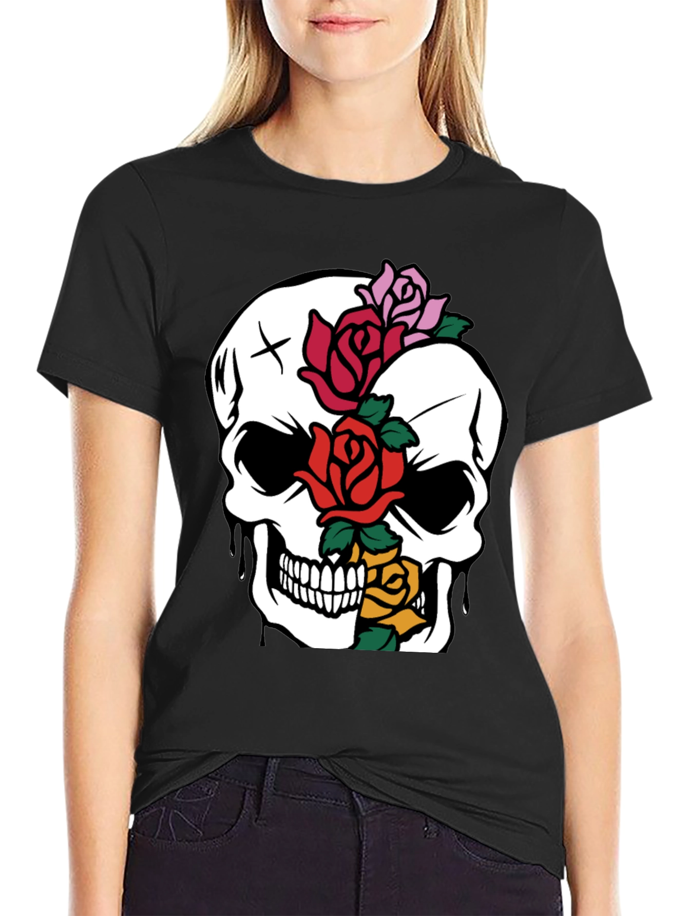 Skull & Roses Graphic Tee - Unique Style