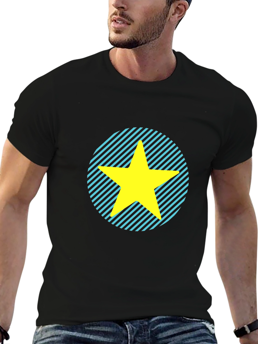 Star Graphic Tee - Casual Black T-Shirt