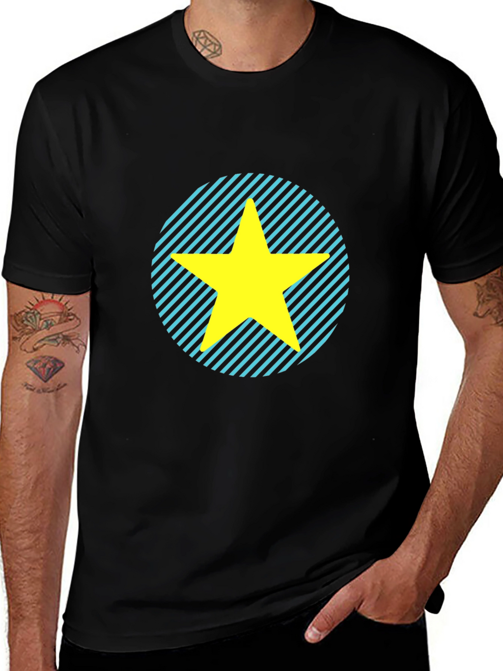 Star Graphic Tee - Casual Black T-Shirt