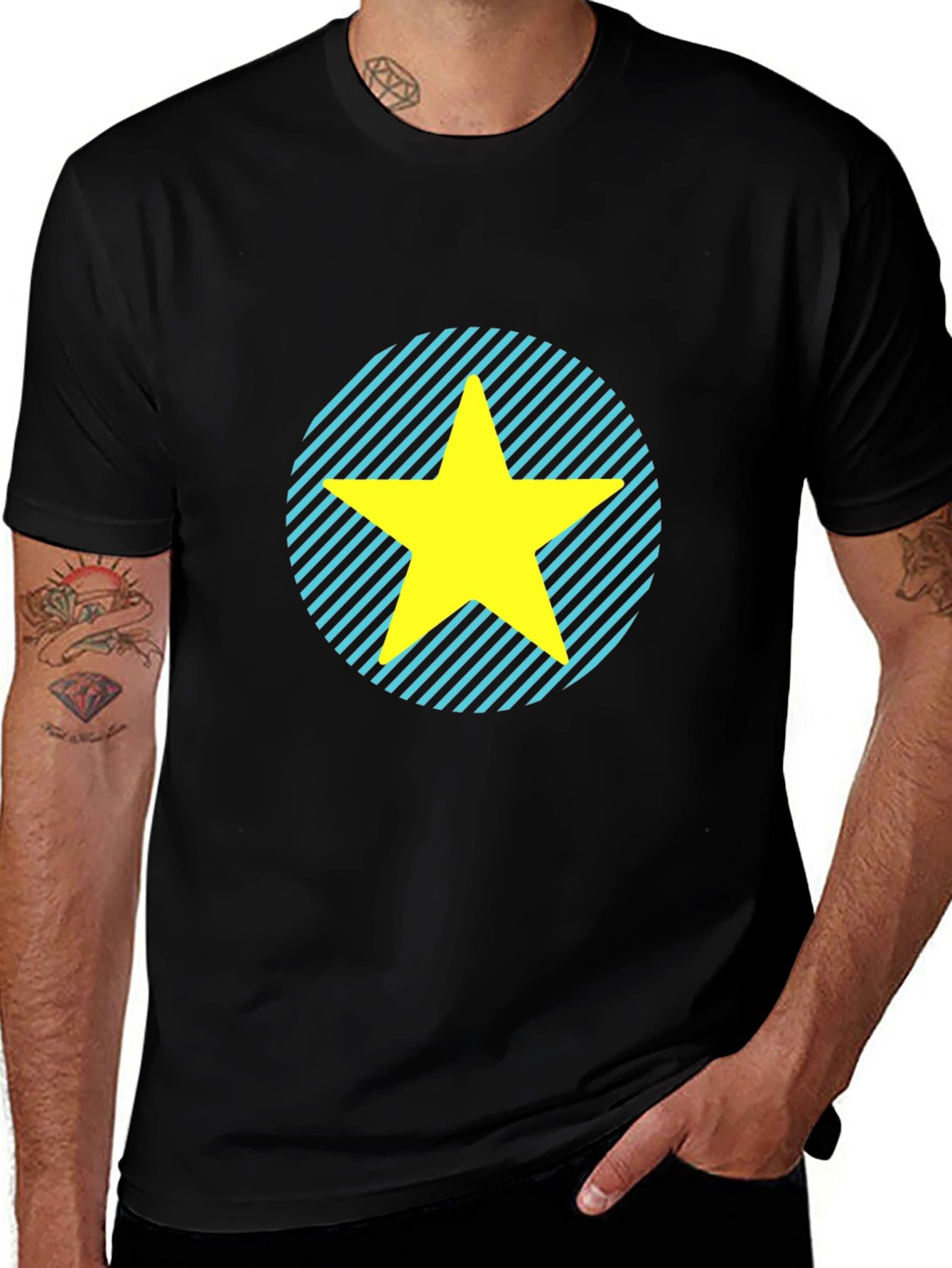 Star Graphic Tee - Casual Black T-Shirt
