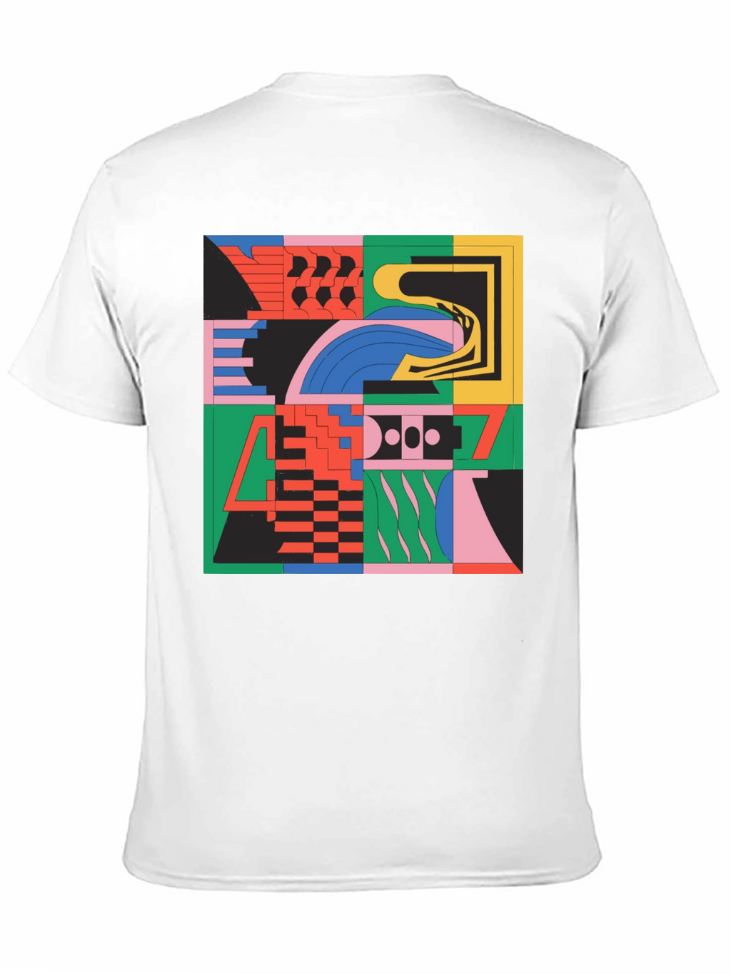 Abstract Geometric Pattern Black T-Shirt