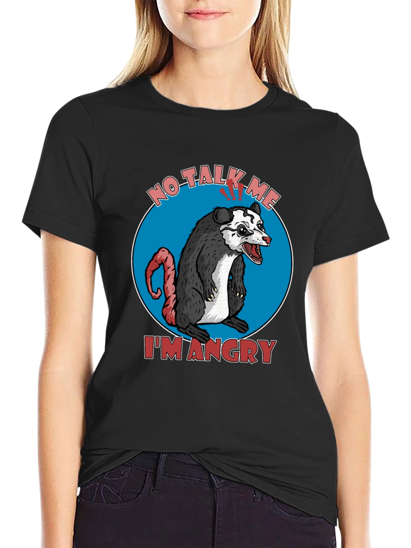 Angry Opossum Graphic Tee - No Talk Me Im Angry!