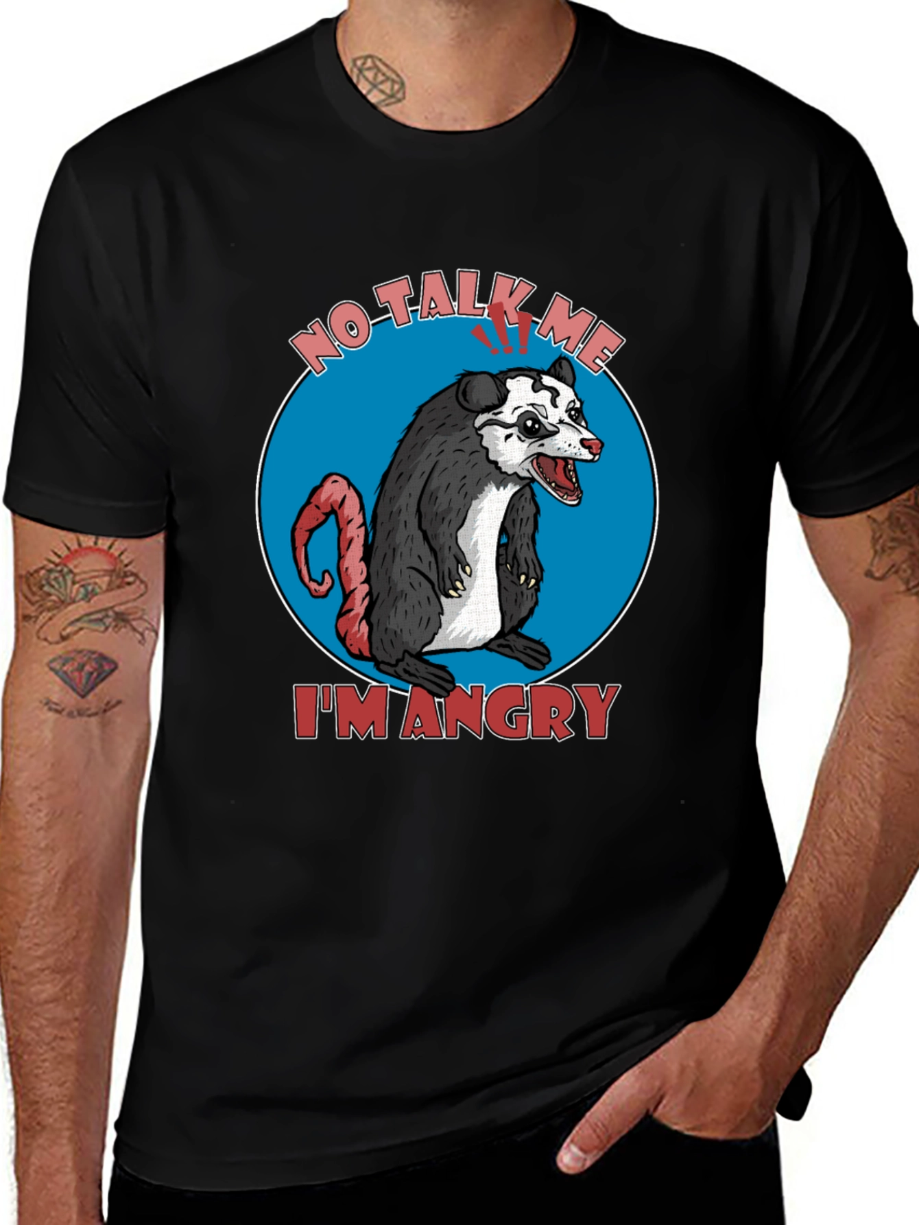 Angry Opossum Graphic Tee - No Talk Me Im Angry!