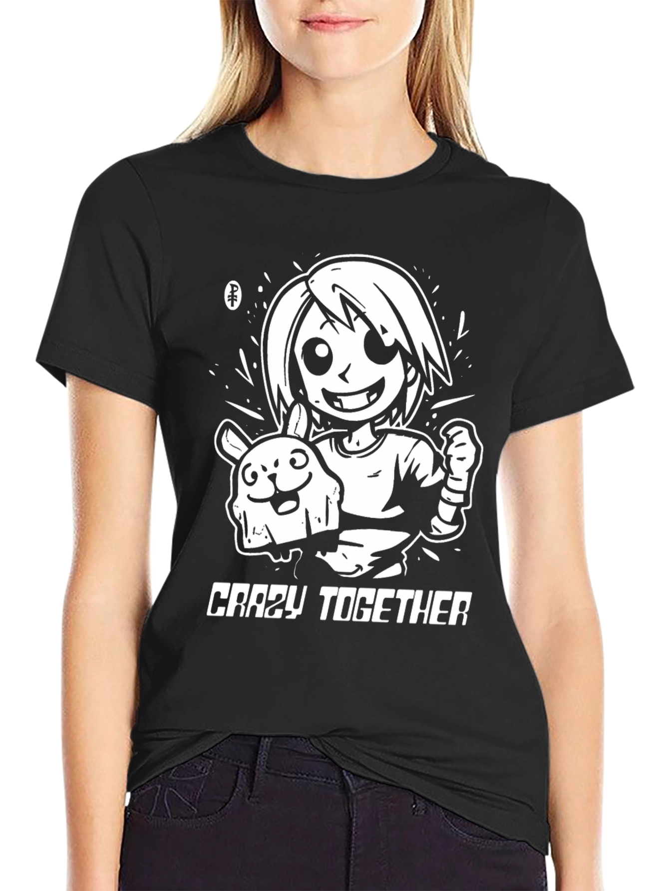 Crazy Together Black Graphic Tee