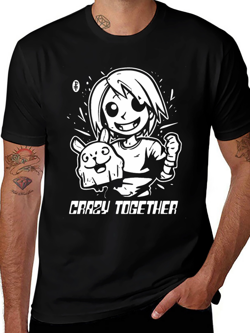 Crazy Together Black Graphic Tee