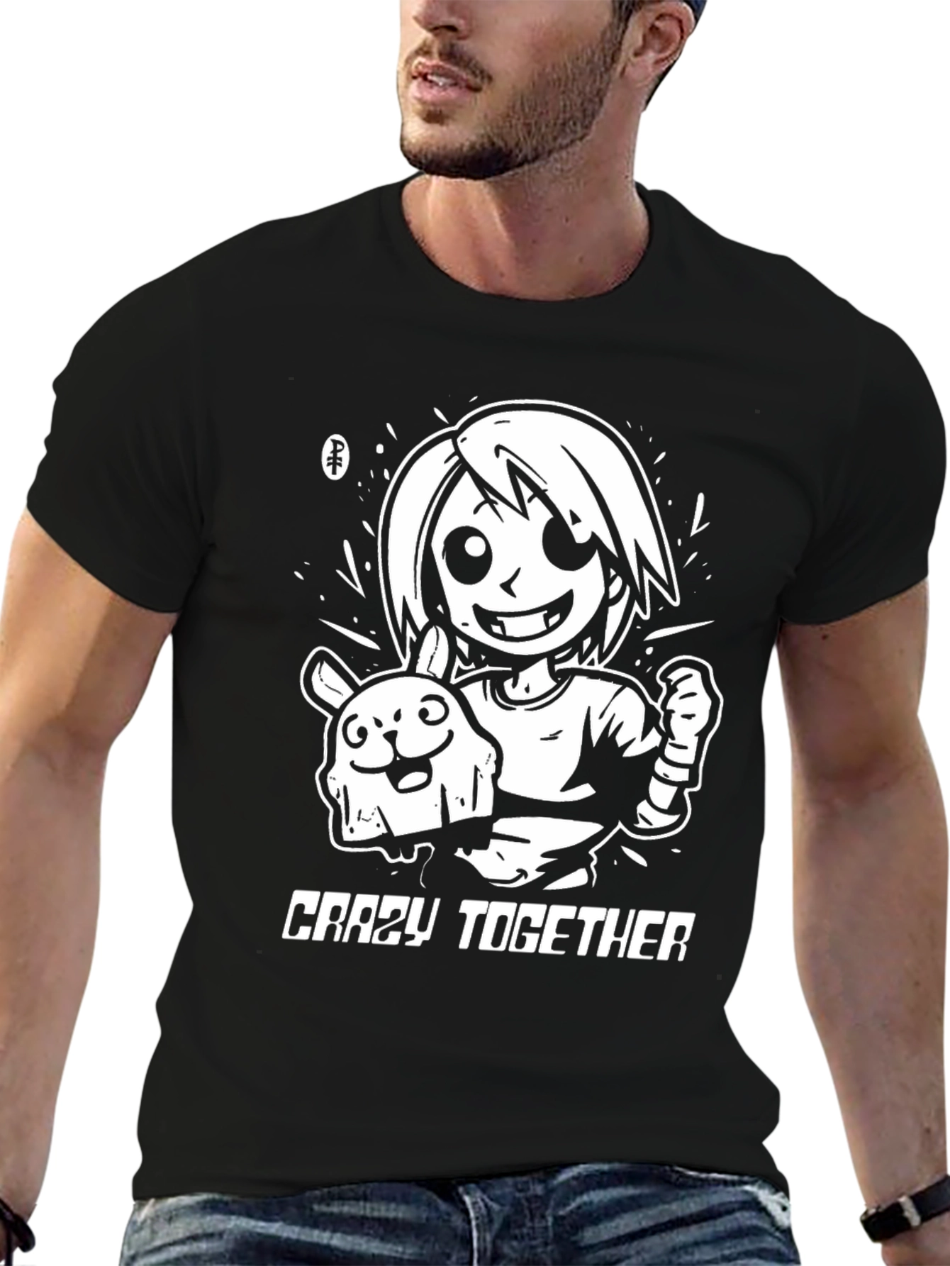 Crazy Together Black Graphic Tee