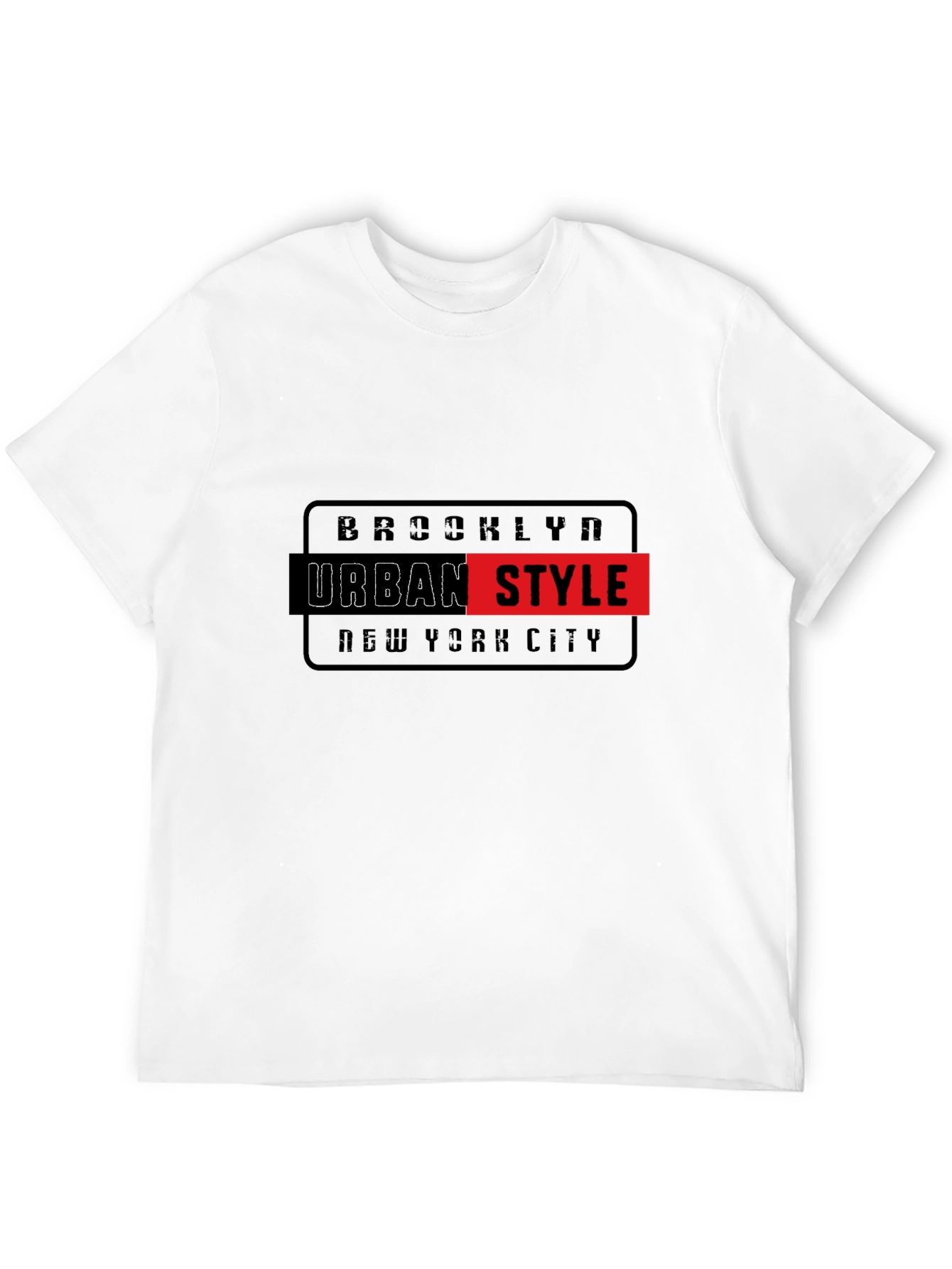 Brooklyn Urban Style Graphic Print Black T-Shirt