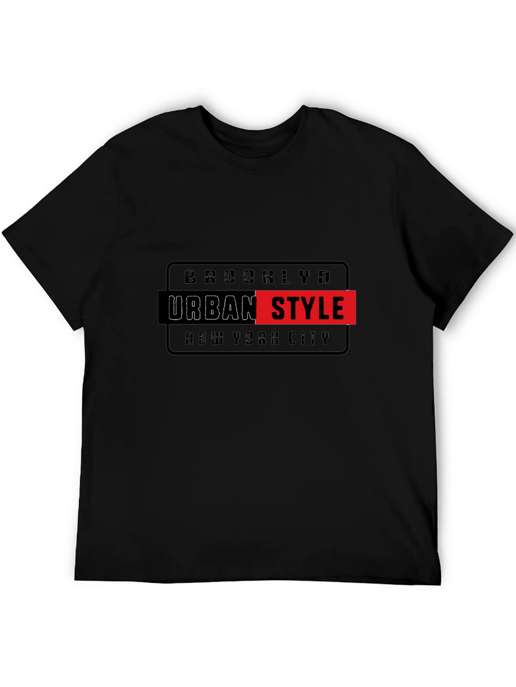 Brooklyn Urban Style Graphic Print Black T-Shirt