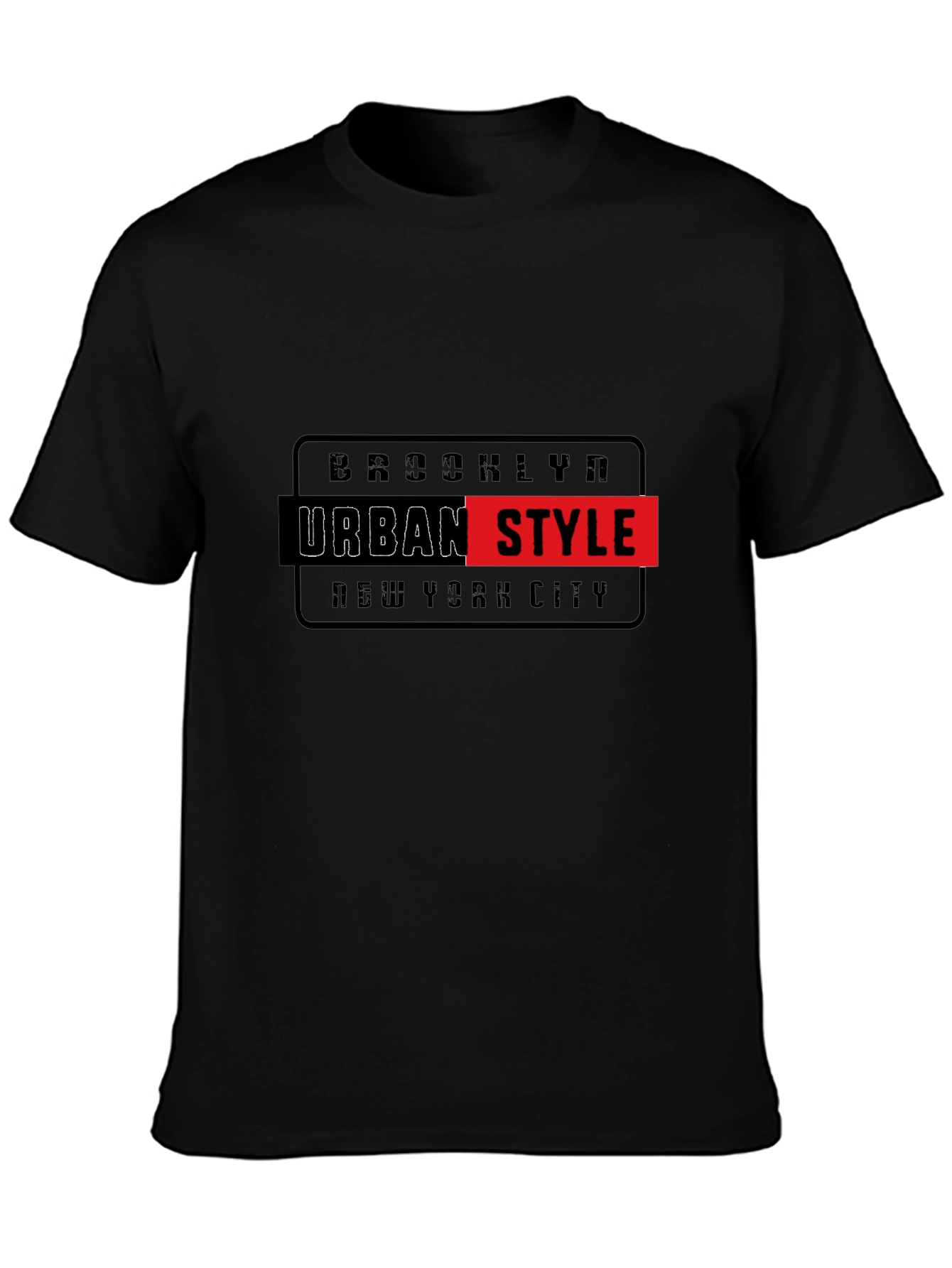 Brooklyn Urban Style Graphic Print Black T-Shirt