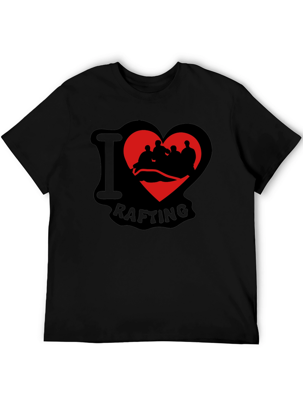 I Love Rafting Black T-Shirt
