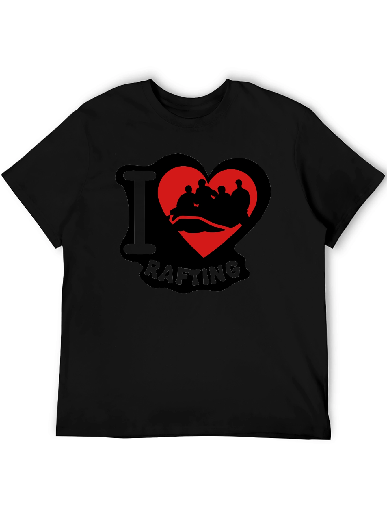 I Love Rafting Black T-Shirt