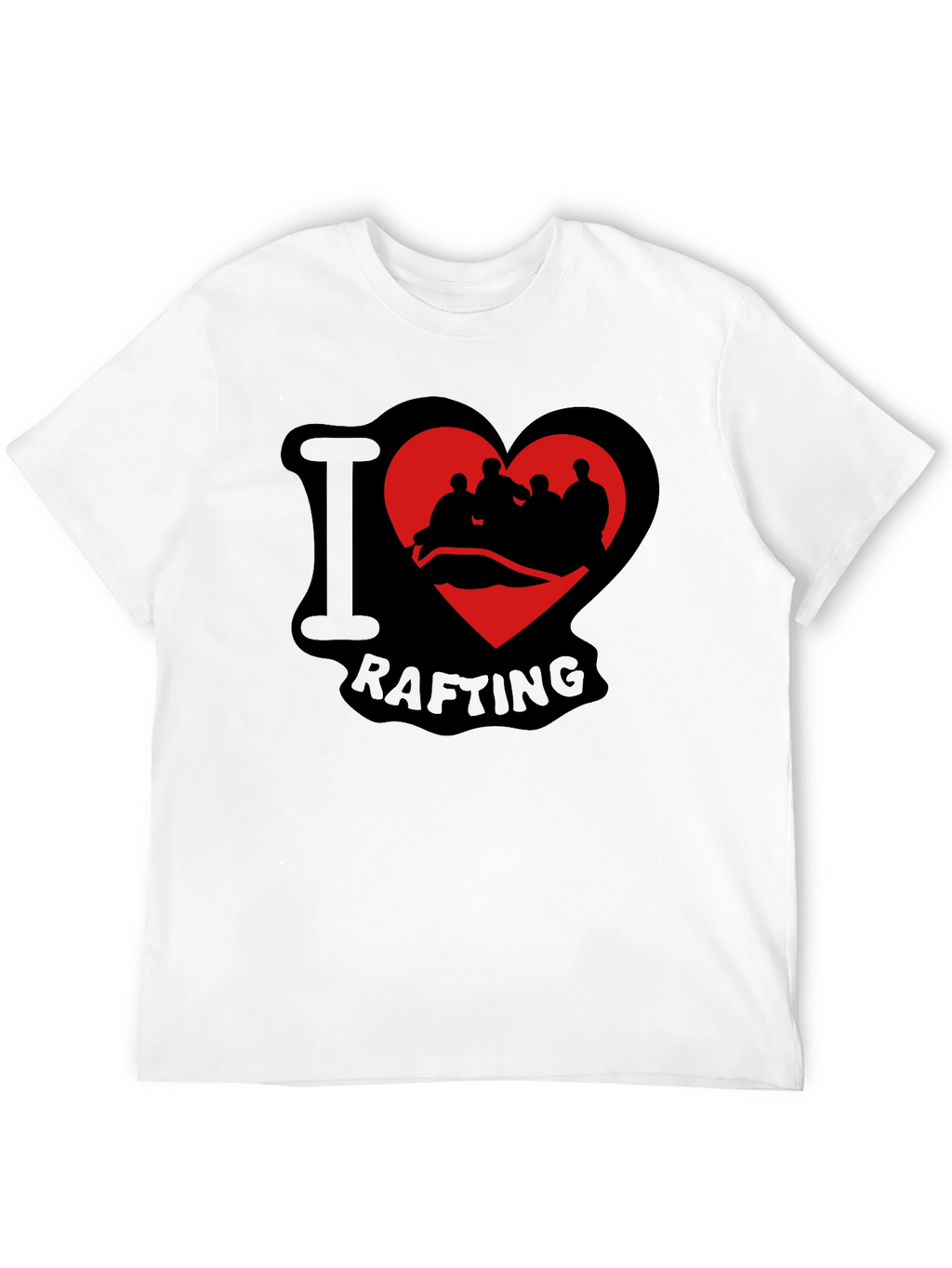 I Love Rafting Black T-Shirt