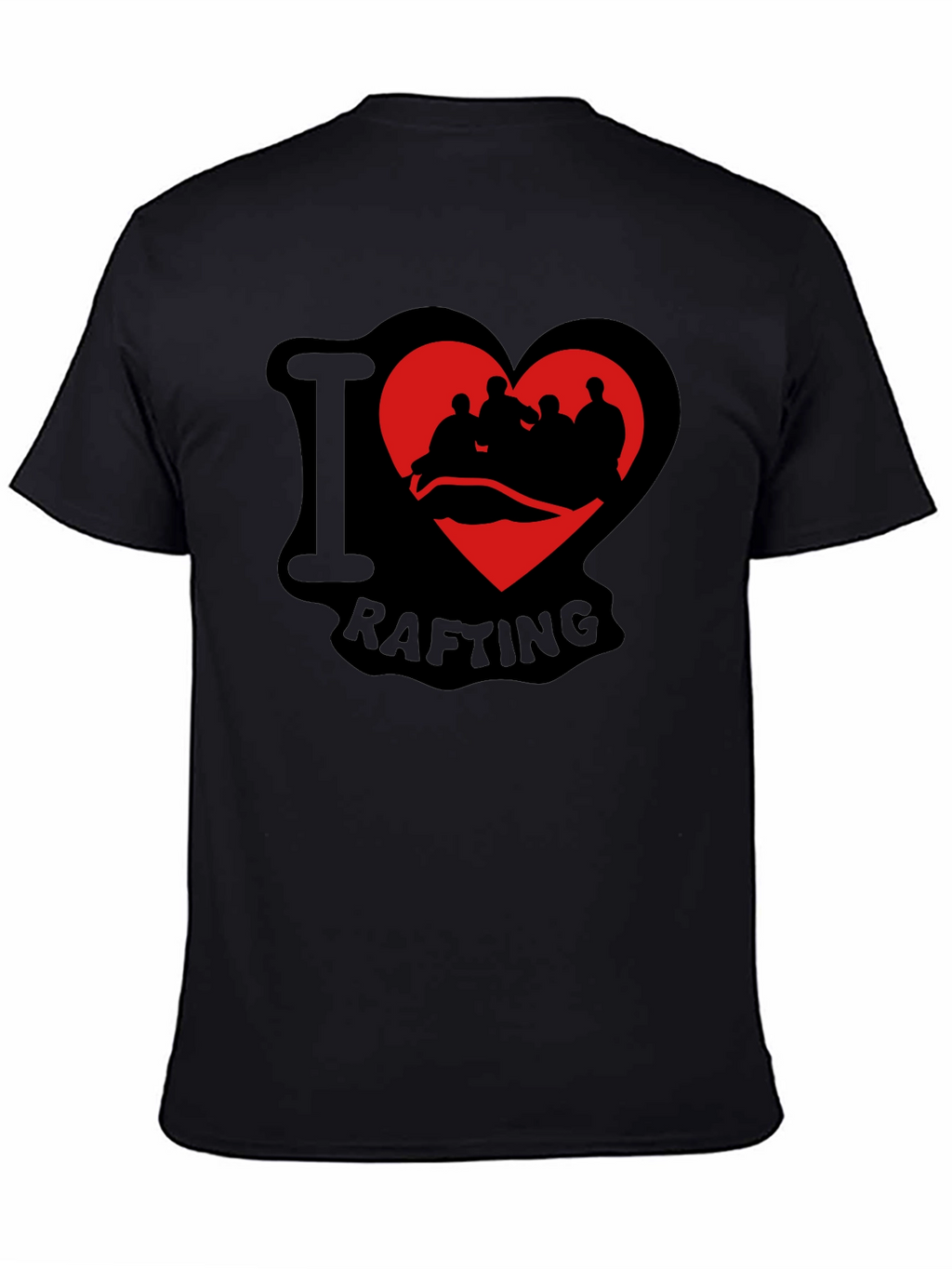 I Love Rafting Black T-Shirt