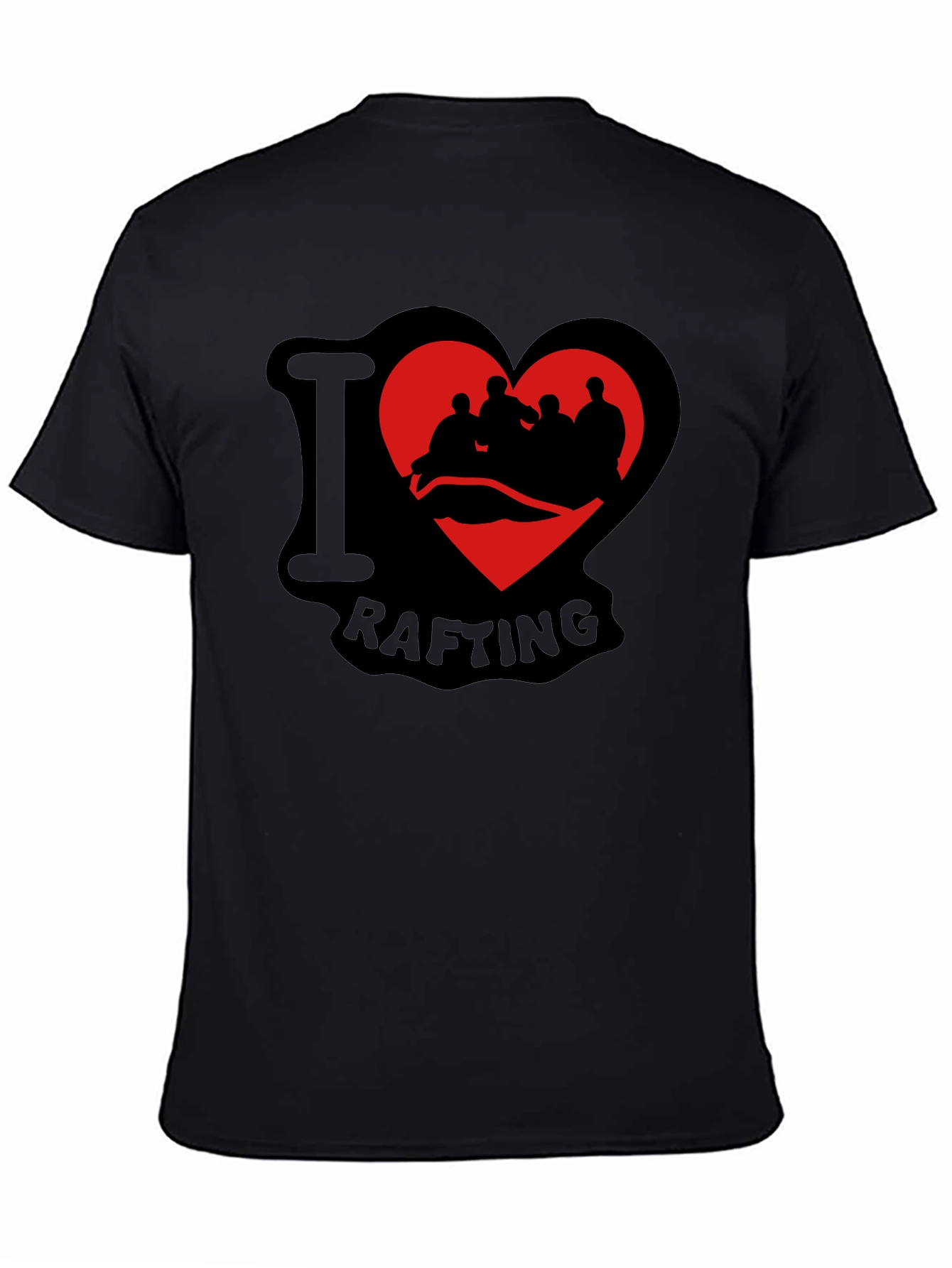 I Love Rafting Black T-Shirt