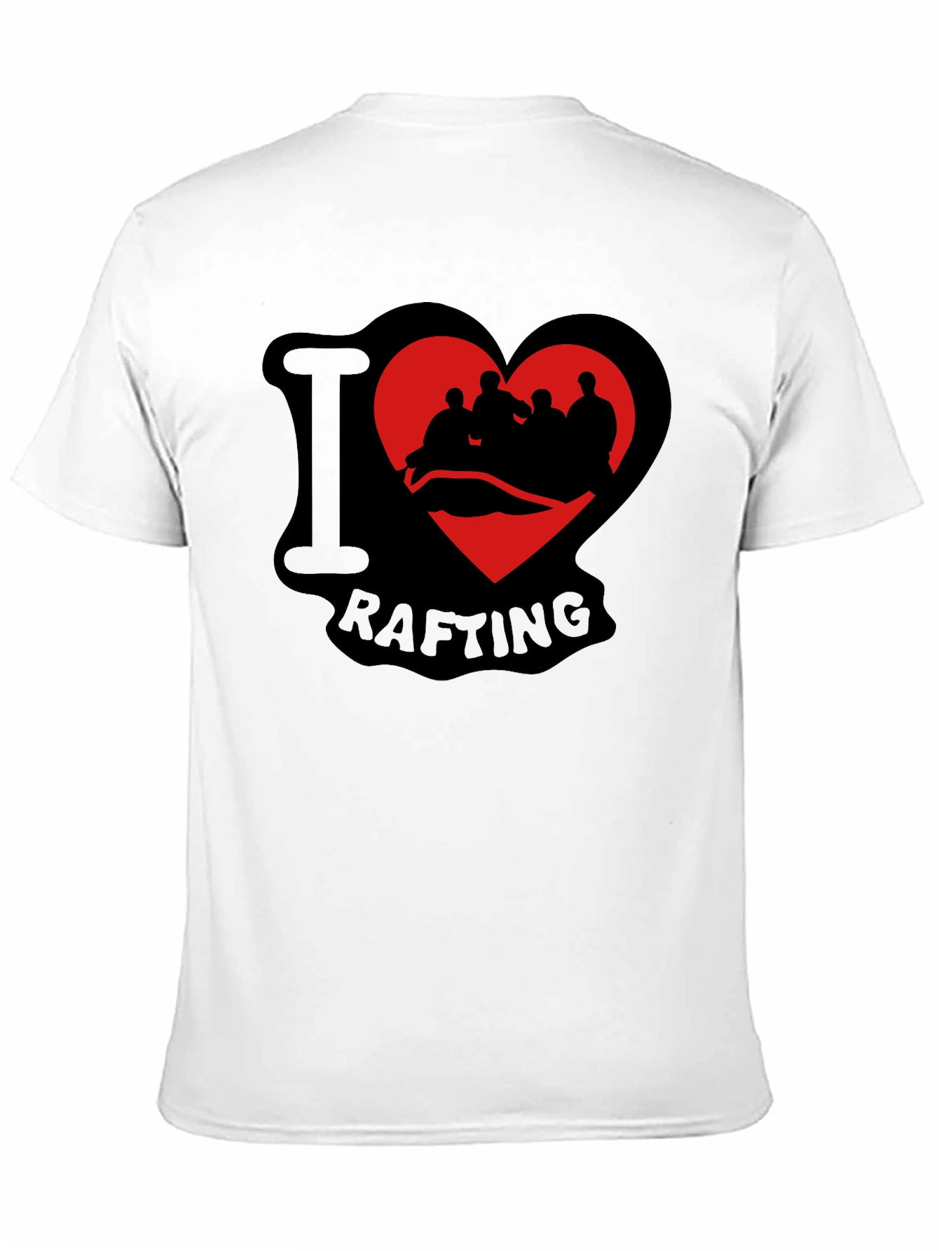 I Love Rafting Black T-Shirt