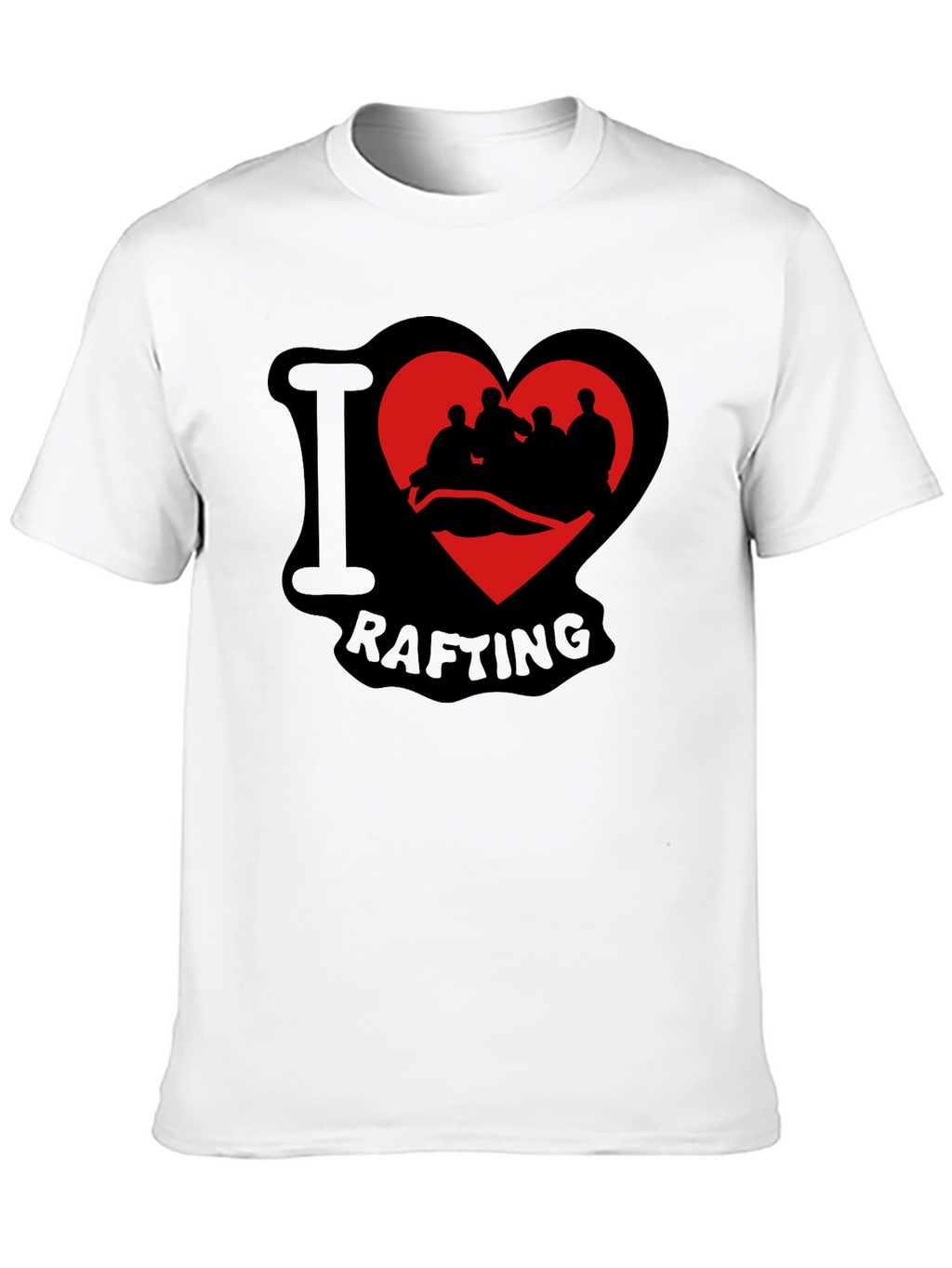 I Love Rafting Black T-Shirt