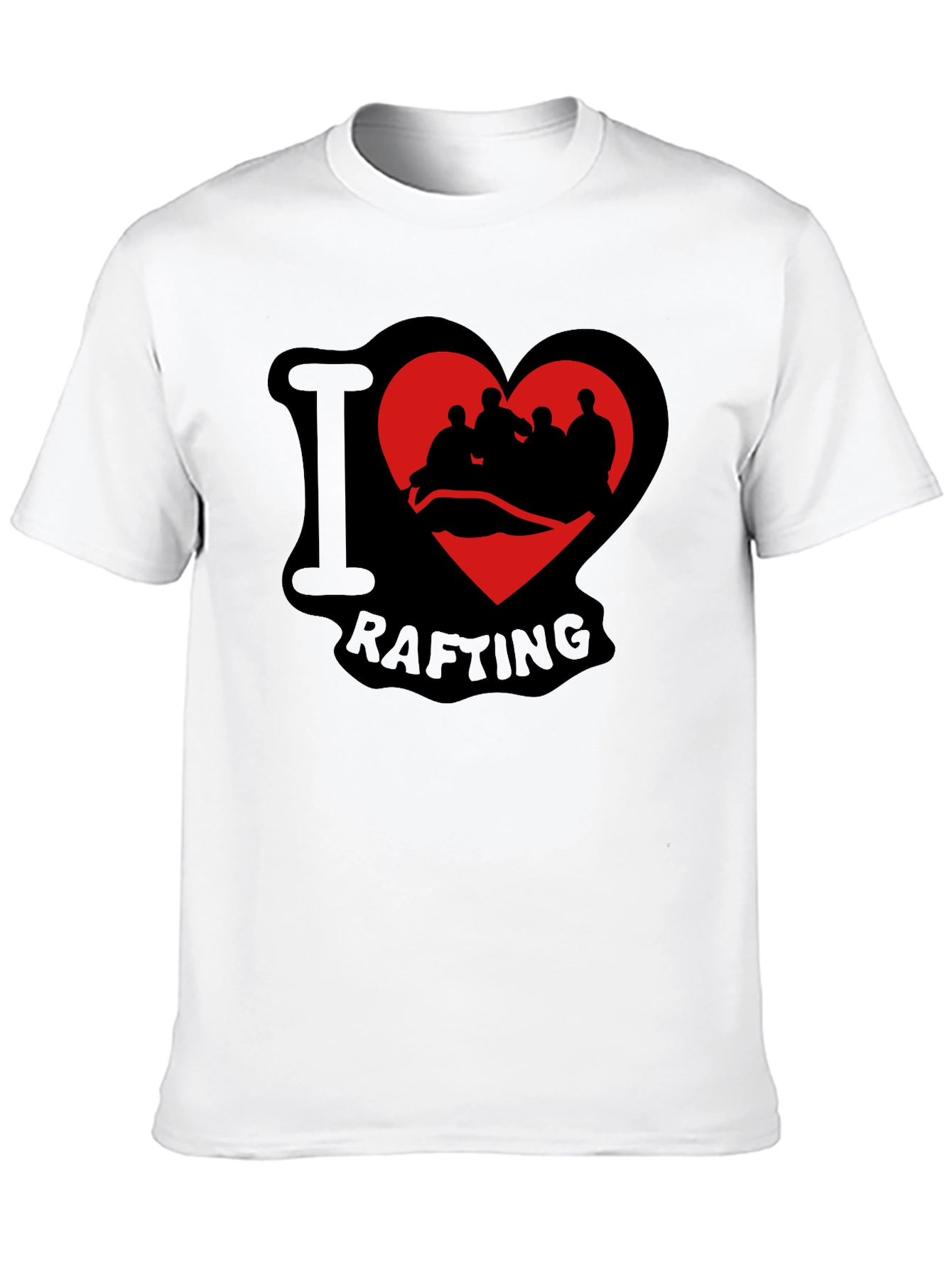 I Love Rafting Black T-Shirt
