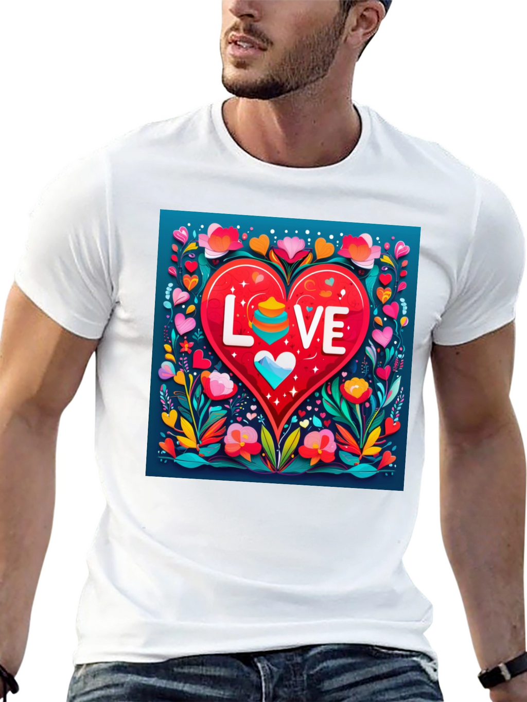 Love Heart Graphic Tee - Stylish Unisex Design