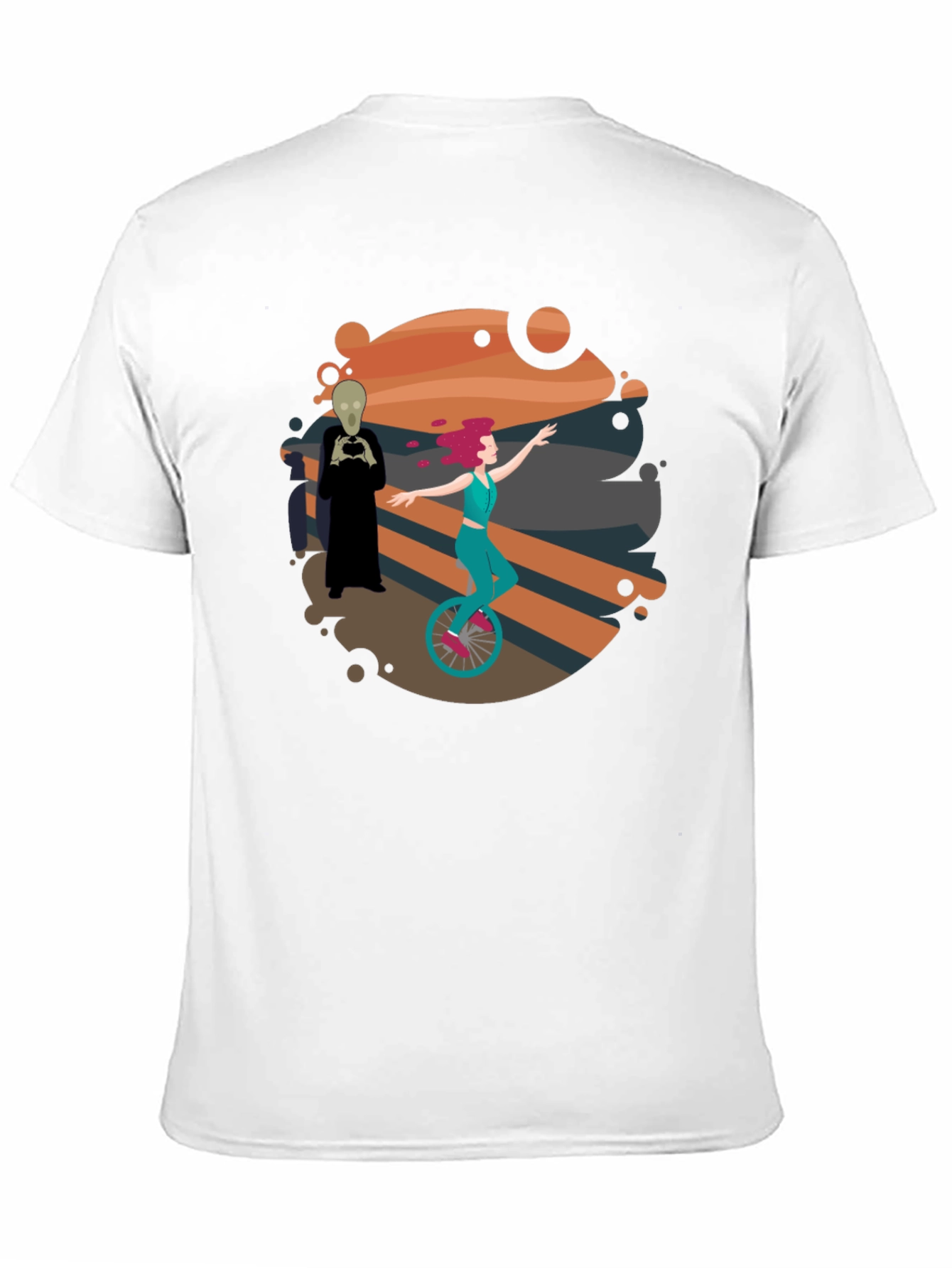 Unicycle Rider Graphic Tee - Black Cotton Shirt