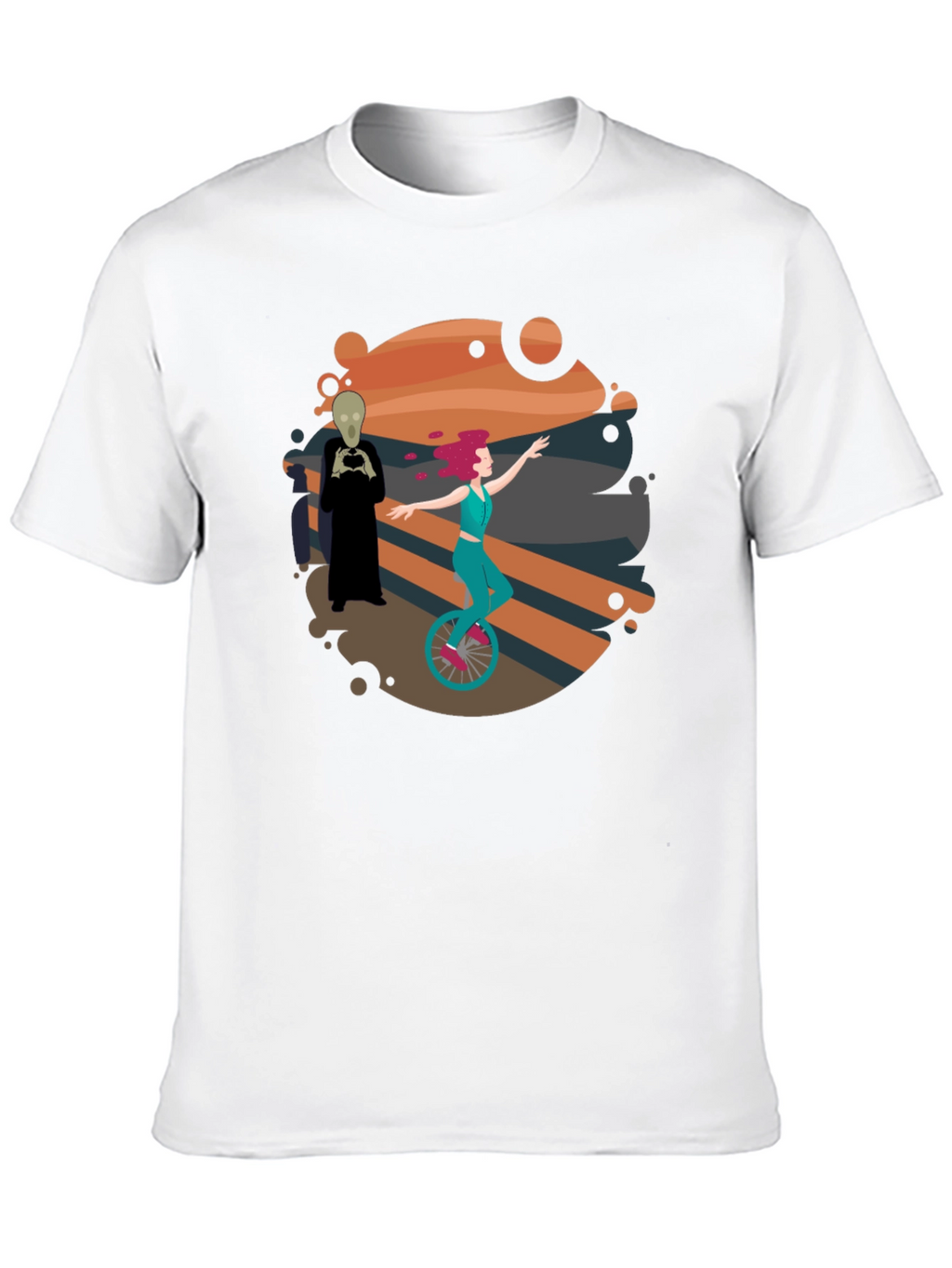 Unicycle Rider Graphic Tee - Black Cotton Shirt