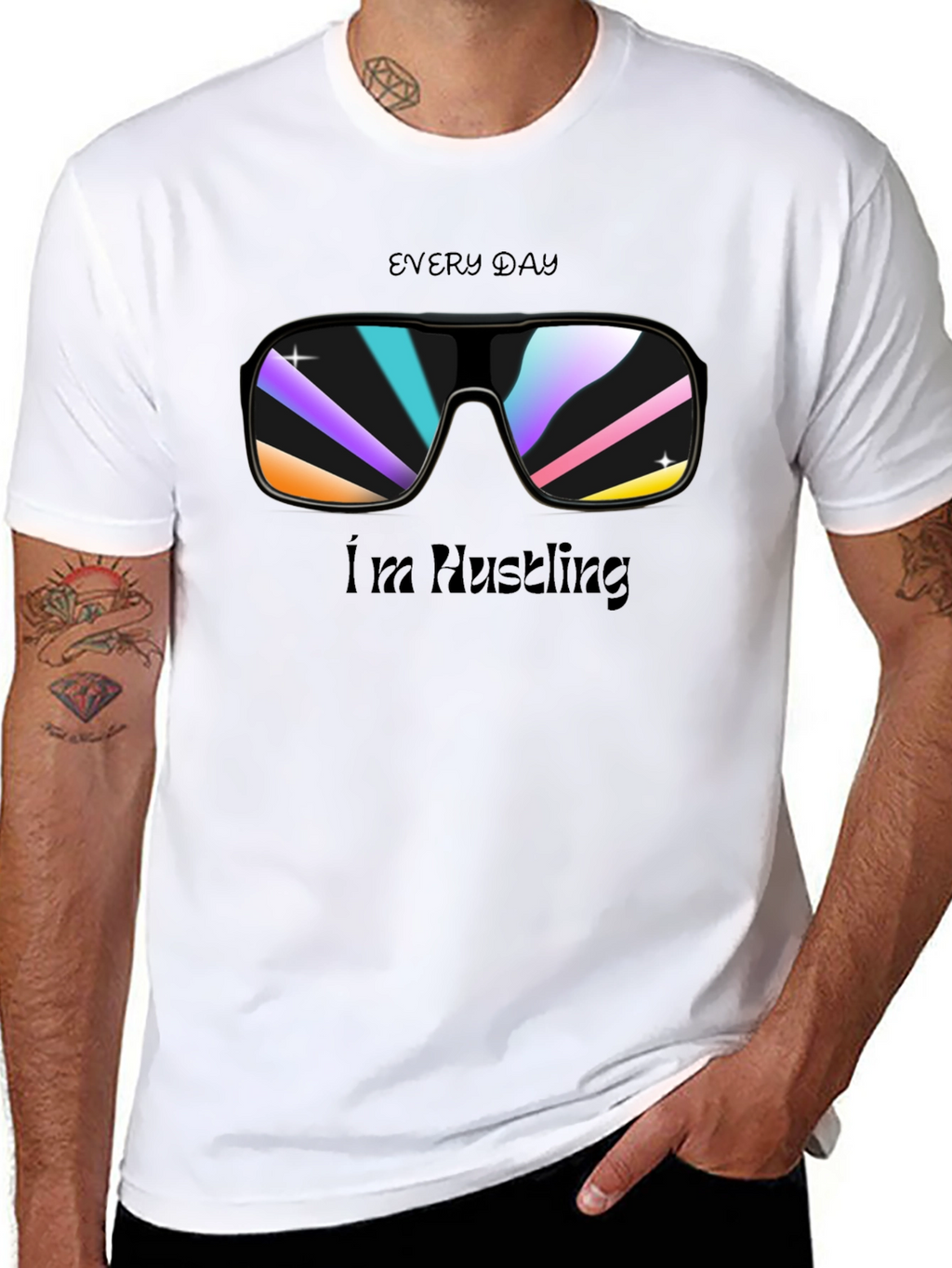 Everyday Hustling Black Graphic Tee