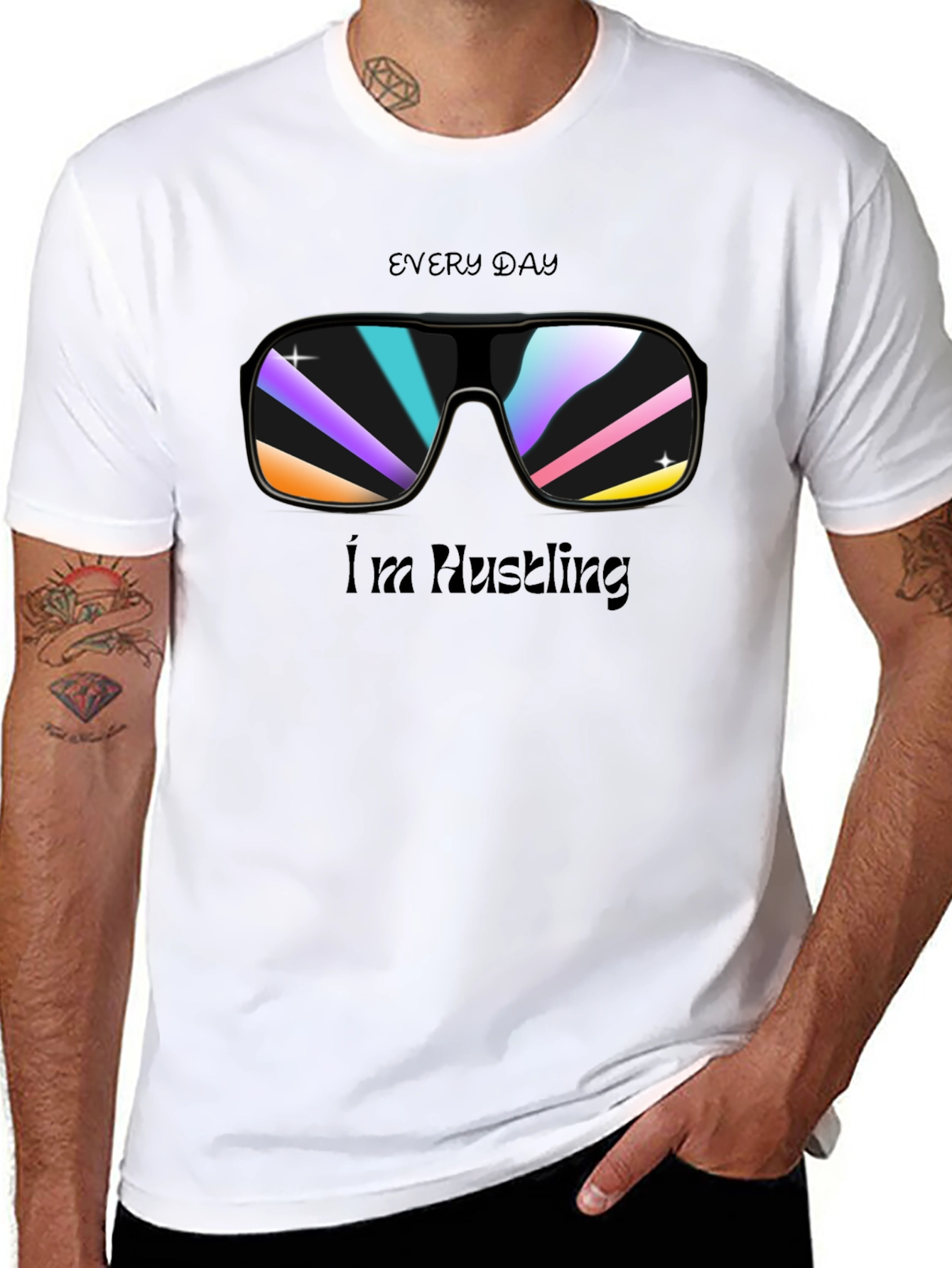 Everyday Hustling Black Graphic Tee