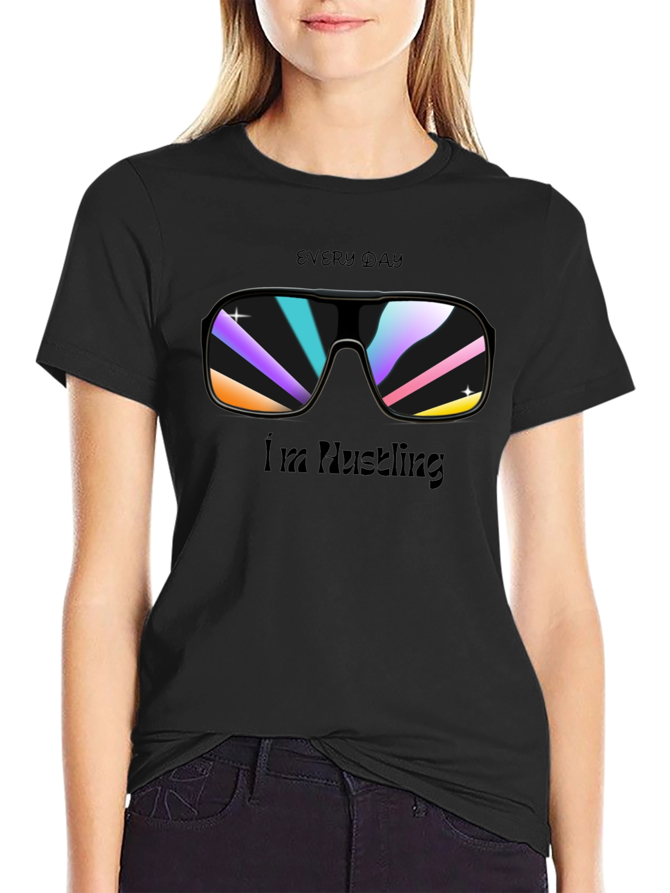 Everyday Hustling Black Graphic Tee