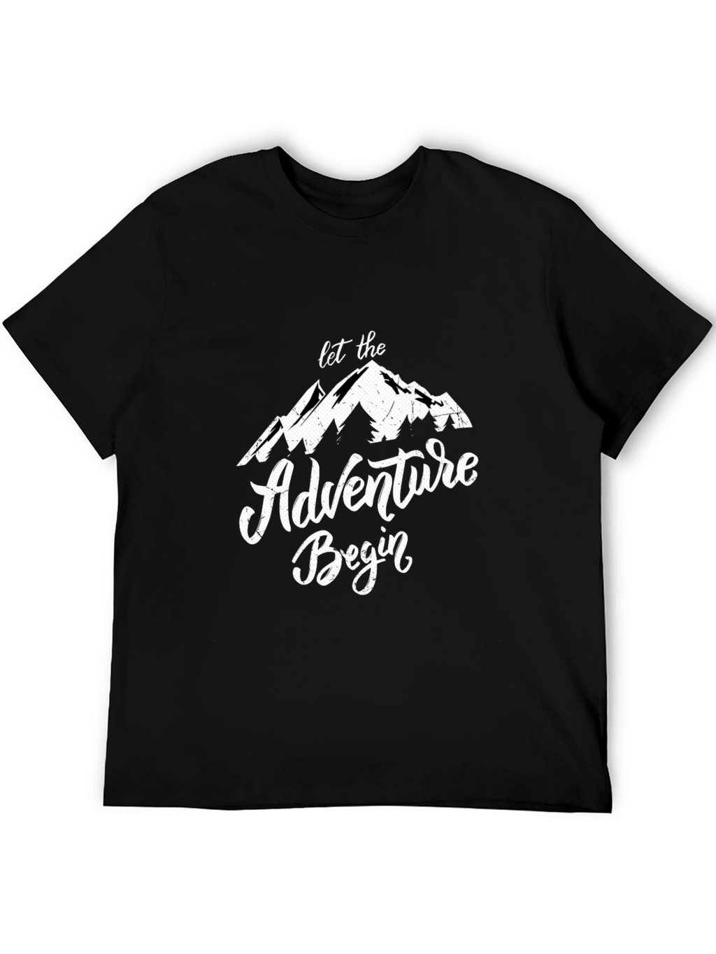 Adventure Begins Graphic Tee - Black Cotton T-Shirt