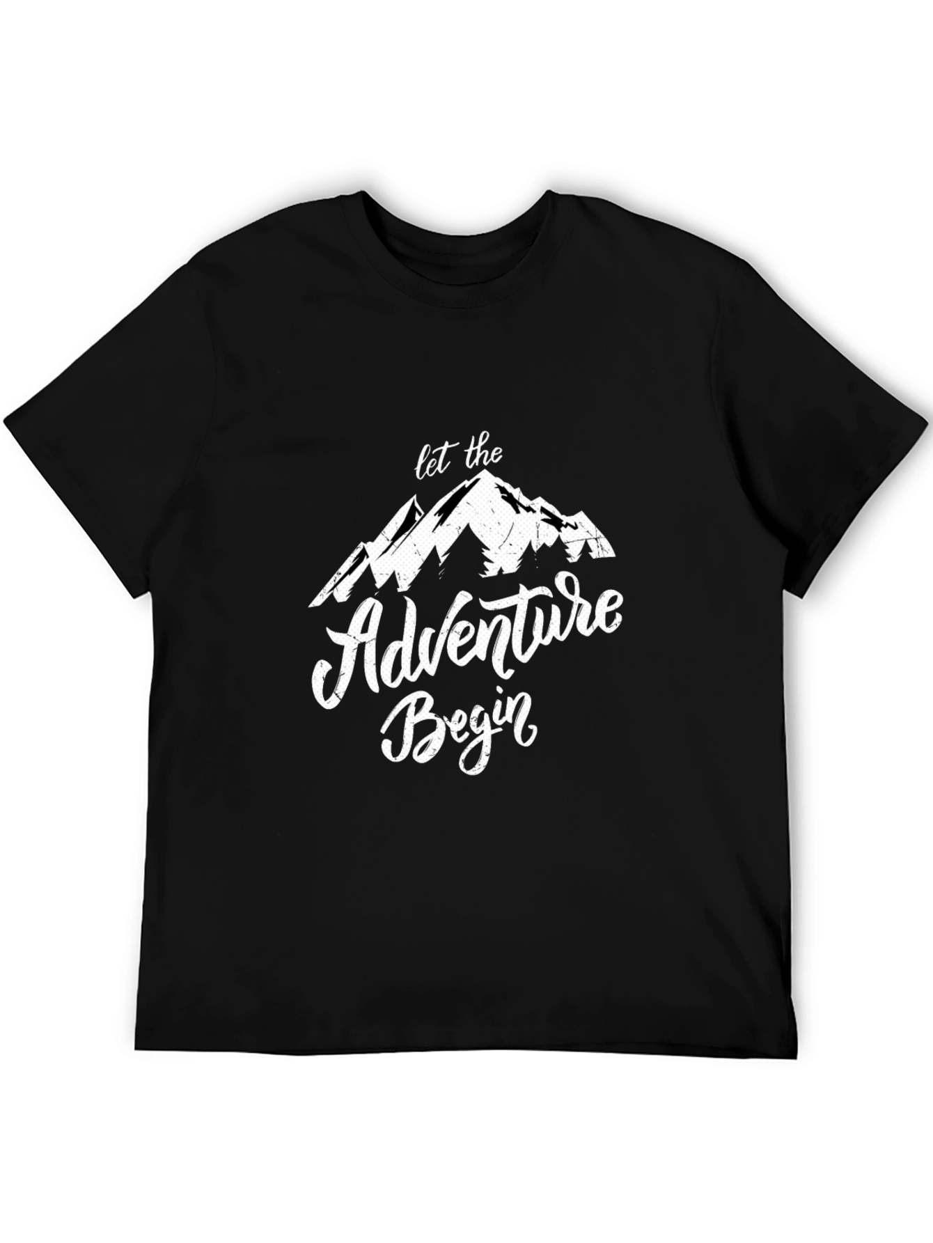 Adventure Begins Graphic Tee - Black Cotton T-Shirt