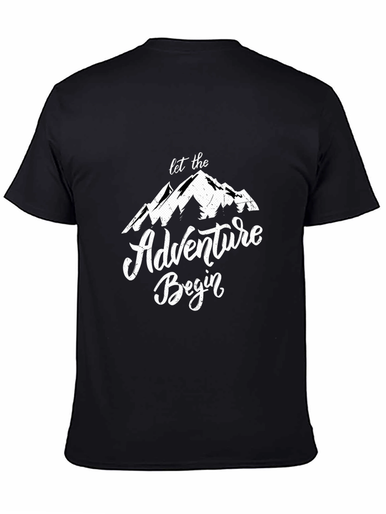 Adventure Begins Graphic Tee - Black Cotton T-Shirt