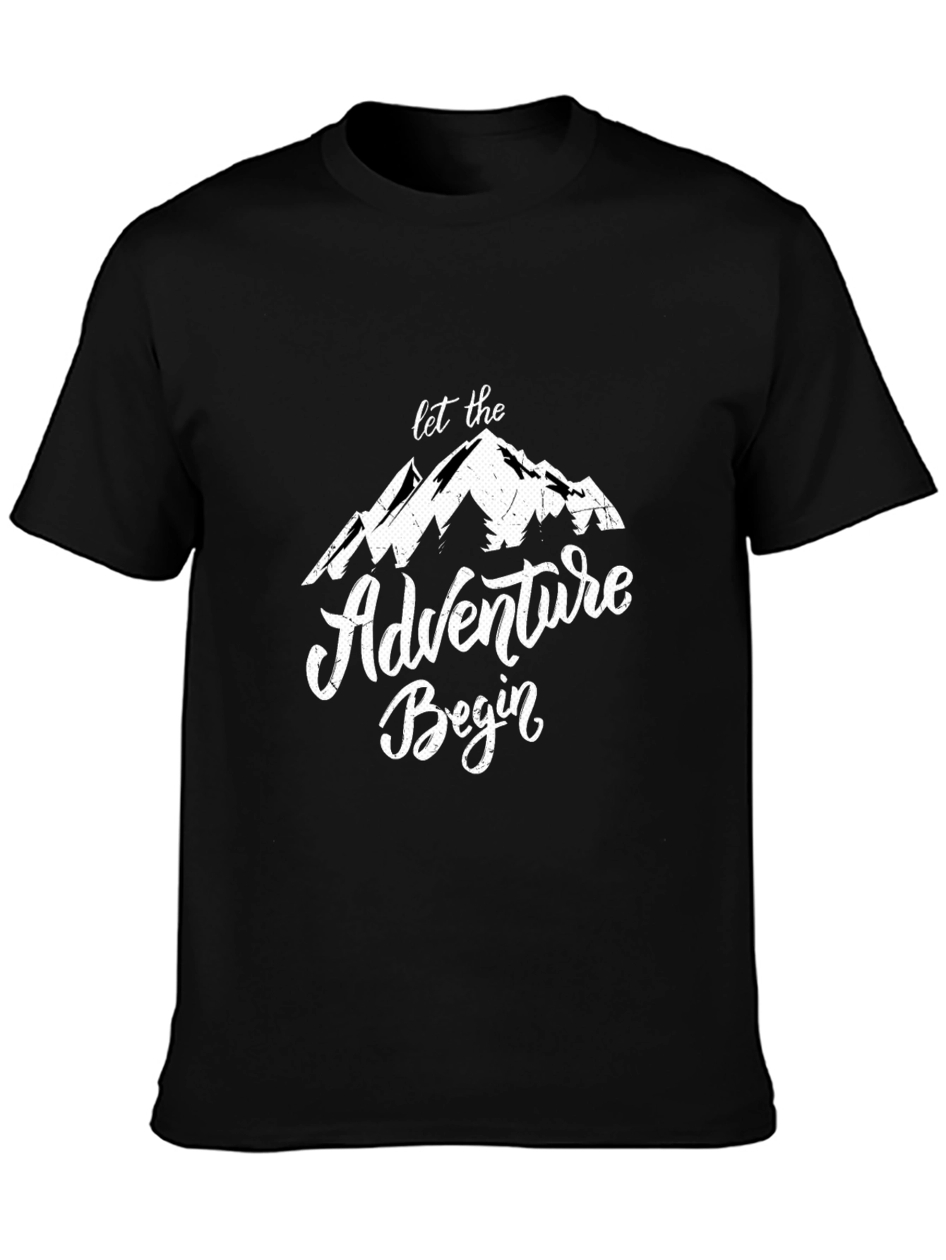 Adventure Begins Graphic Tee - Black Cotton T-Shirt