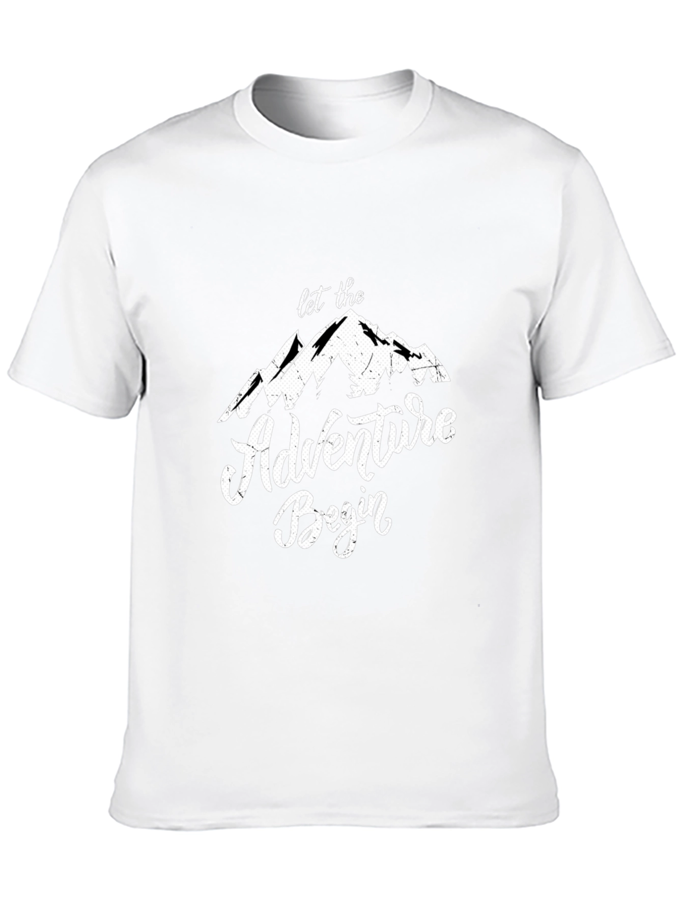 Adventure Begins Graphic Tee - Black Cotton T-Shirt