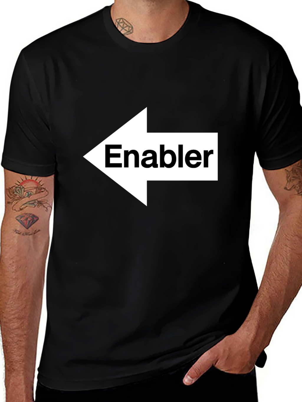 Enabler Graphic Tee - Point Left Arrow Shirt