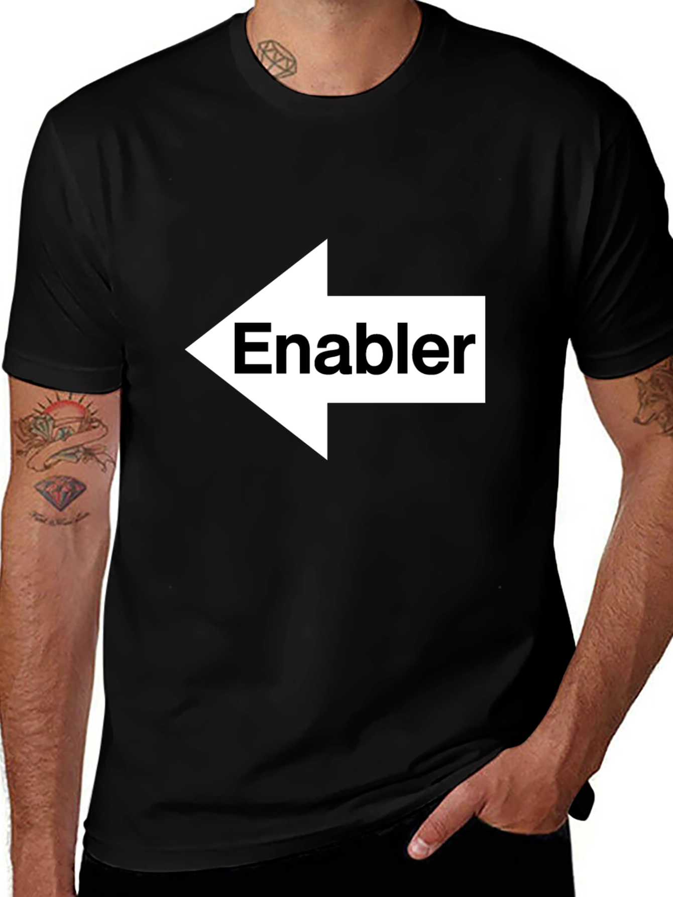 Enabler Graphic Tee - Point Left Arrow Shirt