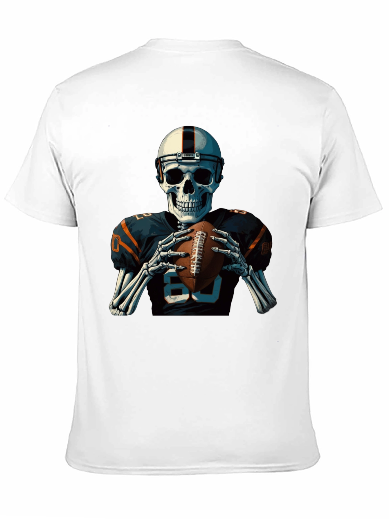 Skeleton Football Player Graphic T-Shirt