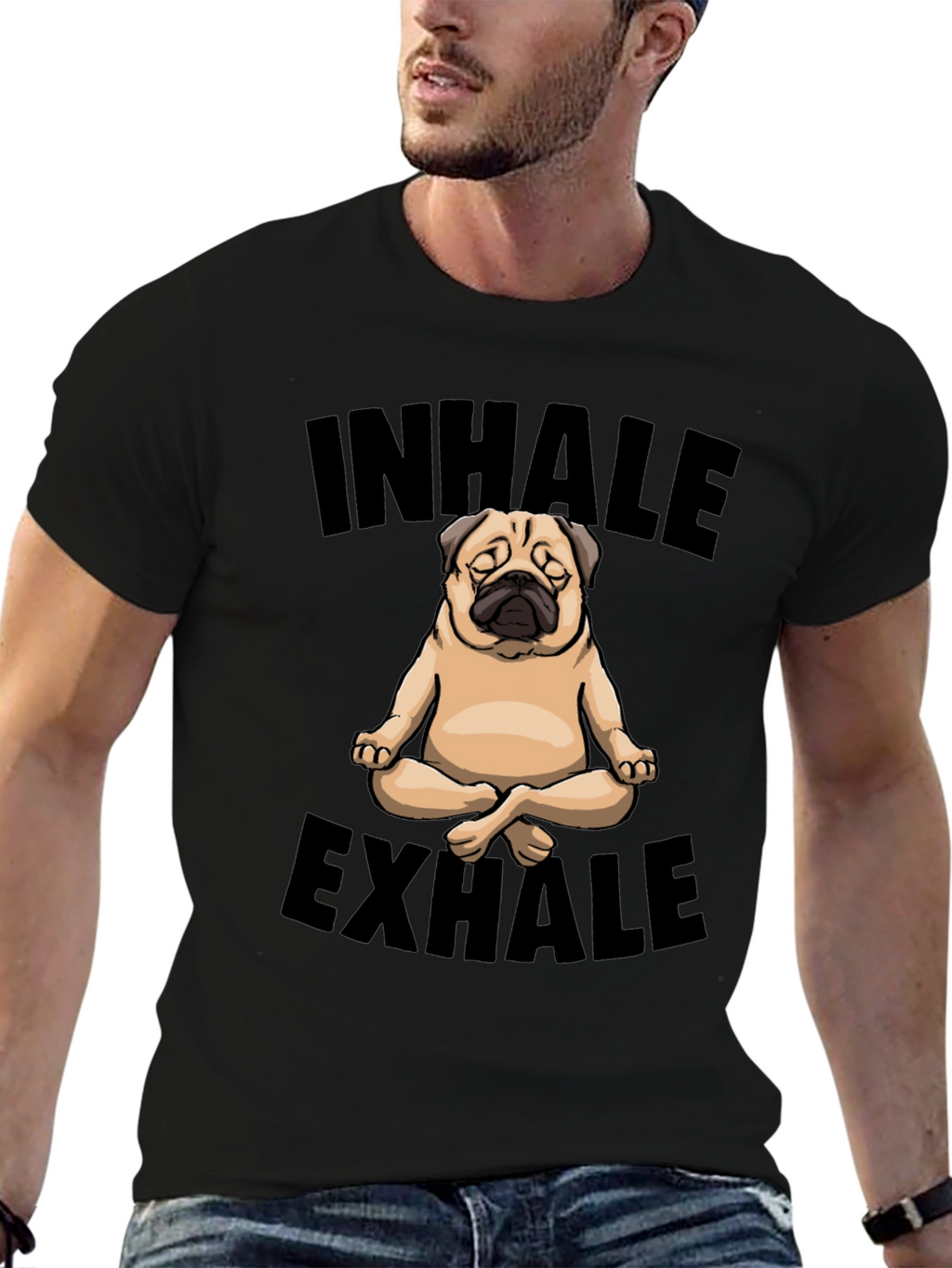 Inhale Exhale Pug Yoga Graphic T-Shirt