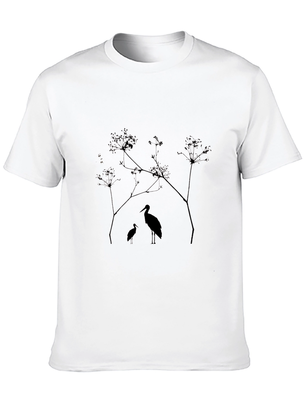 Black Heron Silhouette Graphic Tee