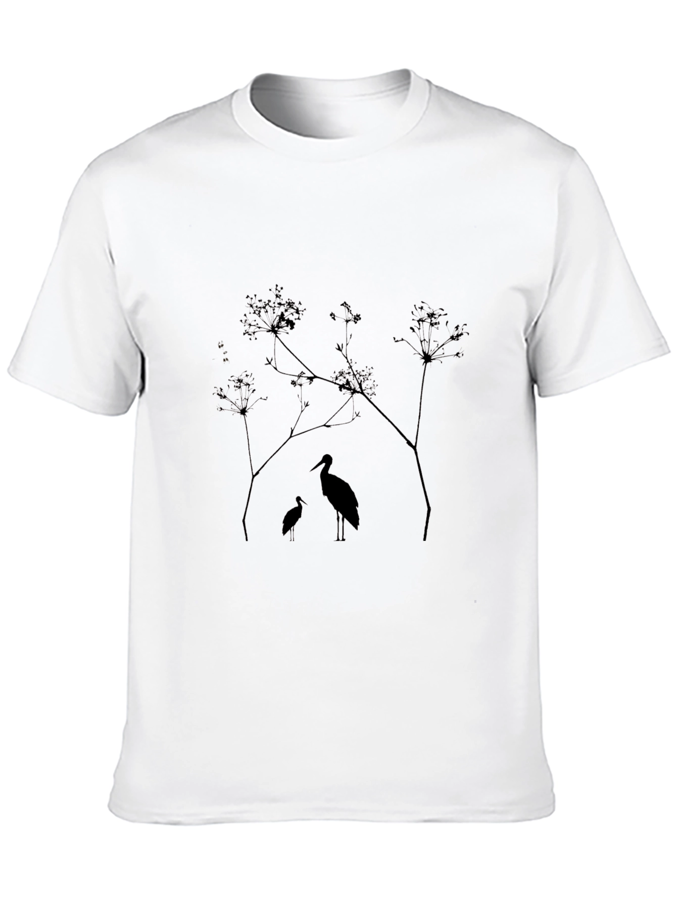Black Heron Silhouette Graphic Tee