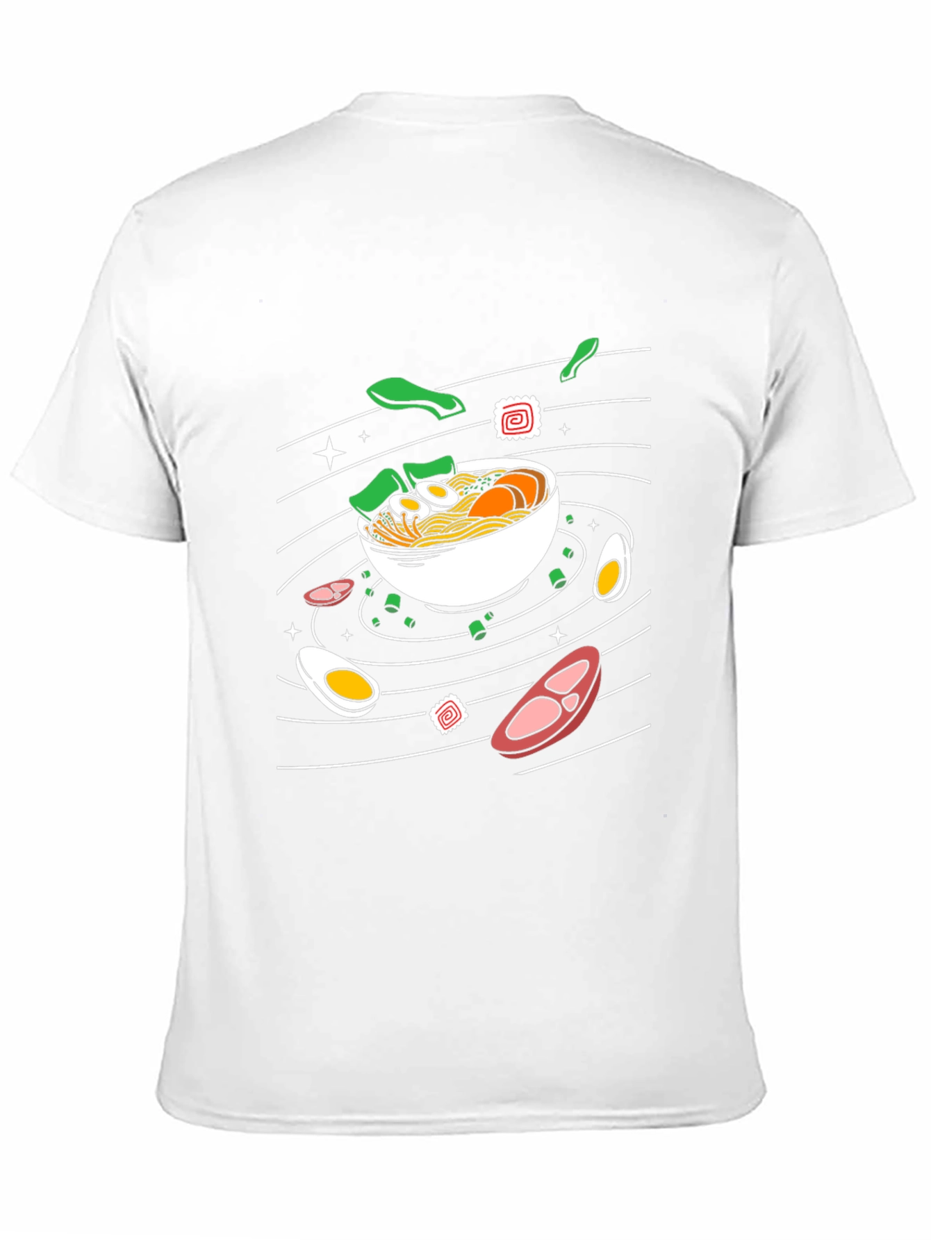 Ramen Noodles Graphic Print Black T-Shirt