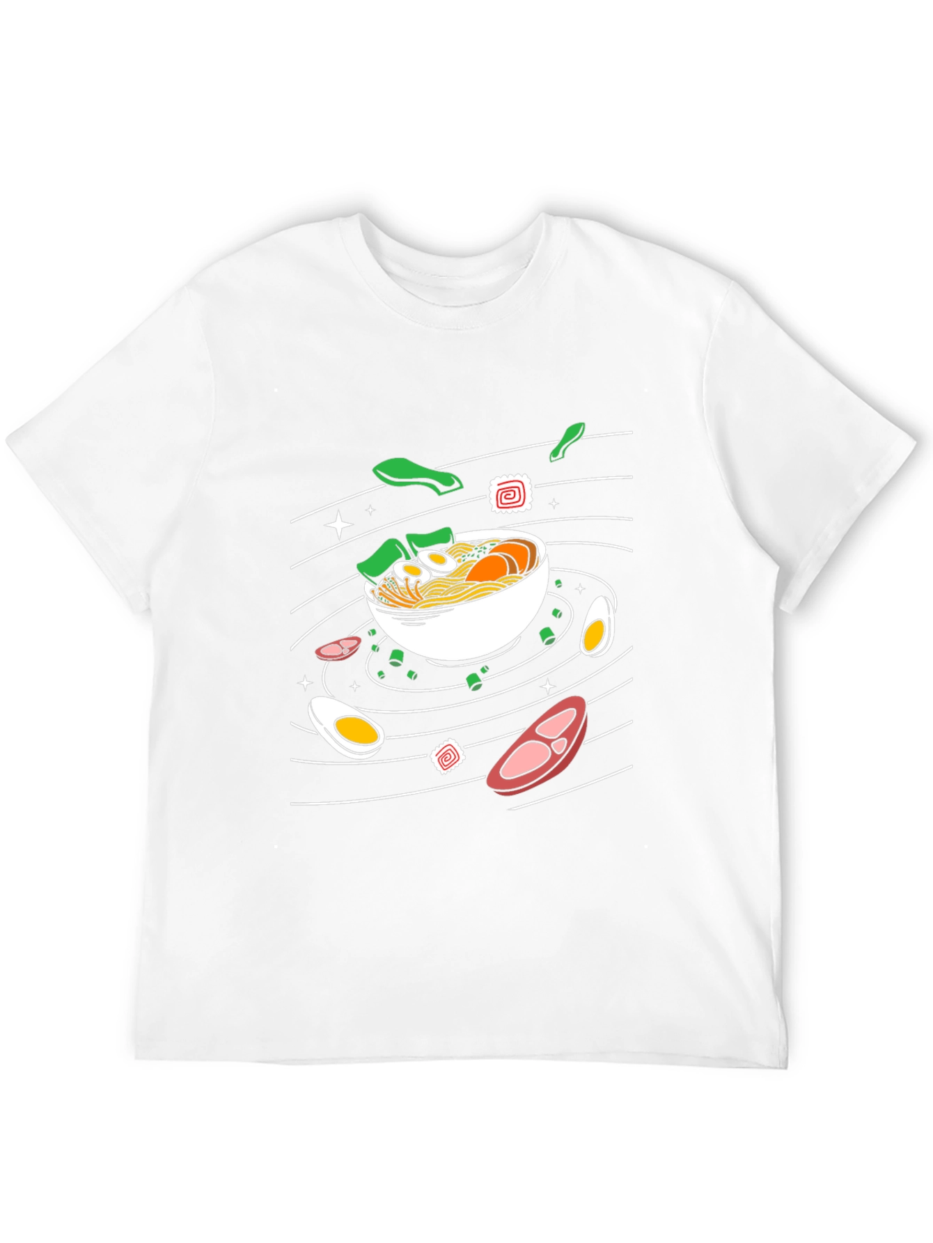 Ramen Noodles Graphic Print Black T-Shirt